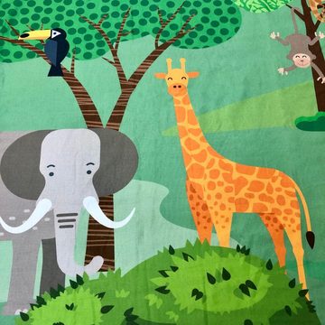 Kinderbettwäsche Zoo, ESPiCO, Renforcé, 2 teilig, Giraffe, Zebra, Löwe, Elefant