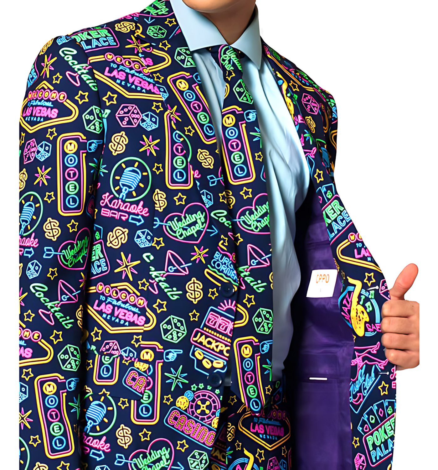 Opposuits Partyanzug Vegas Partyanzug Karneval Faschingskostüm Herren, Die coolste unter den Casino-Klamotten!