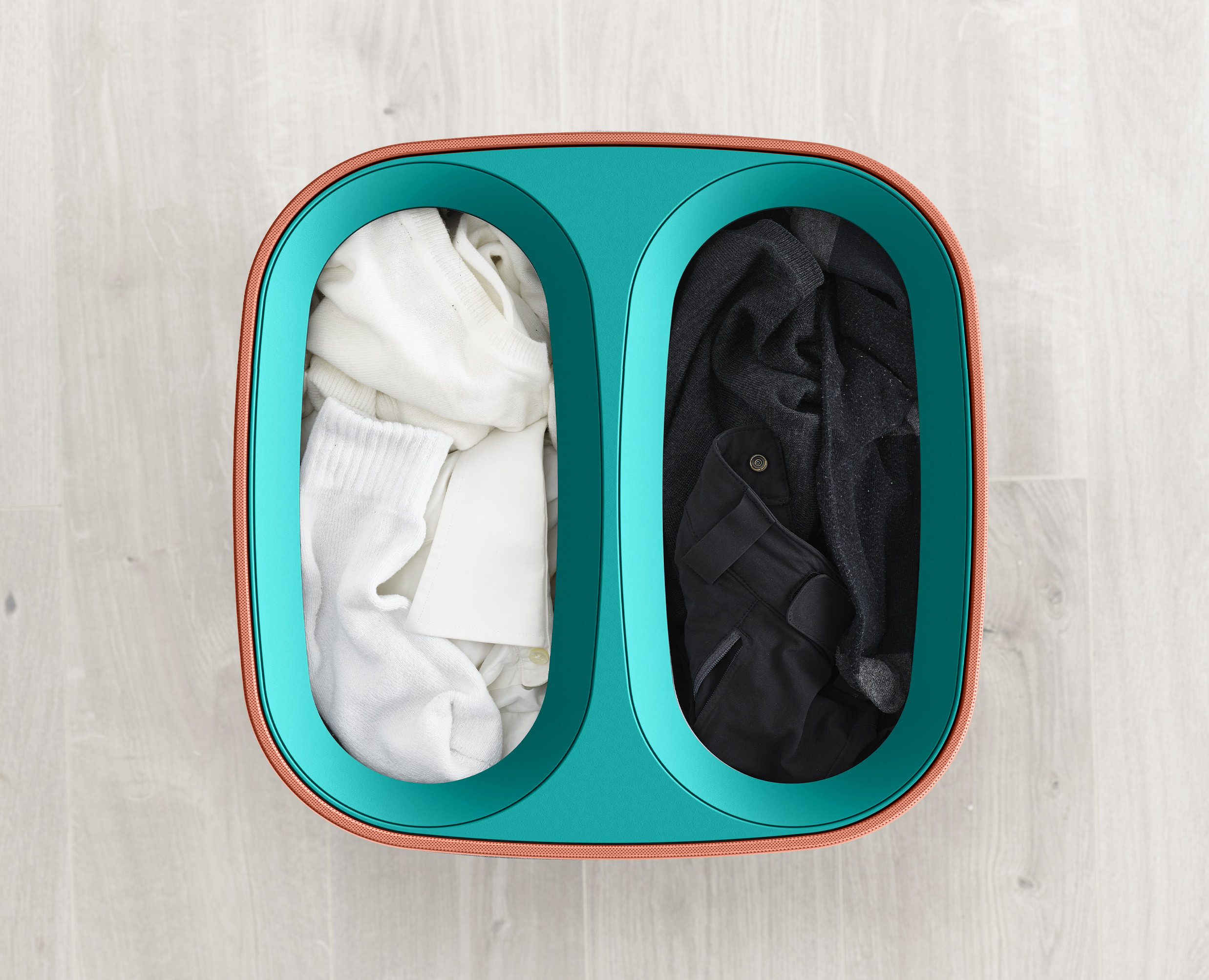 Joseph Joseph Wäschekorb Tota Pop 60-Liter, 2x30-Liter-Tragetaschen aus Stoff