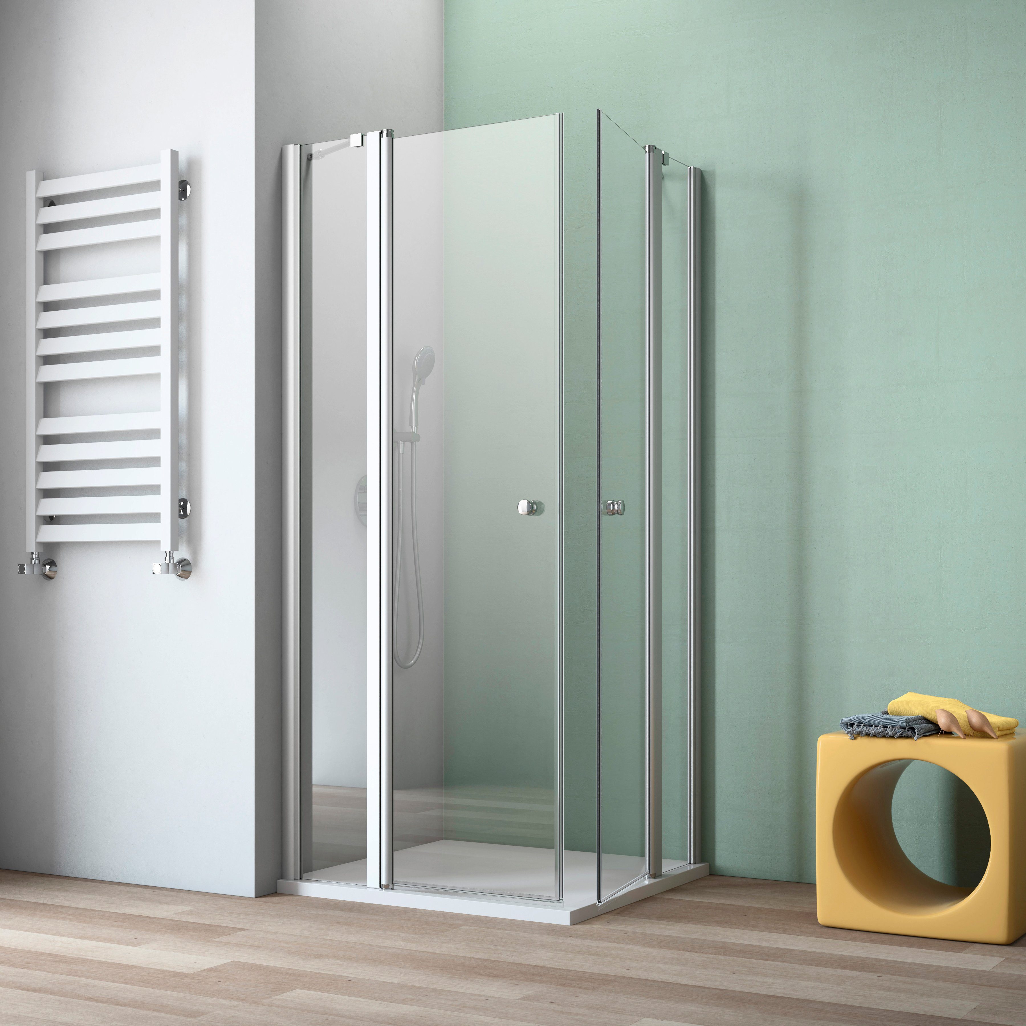 maw by GEO Eckdusche A-E200, BxT: 80x80 cm, Einscheibensicherheitsglas, ebenerdiger Einbau möglich