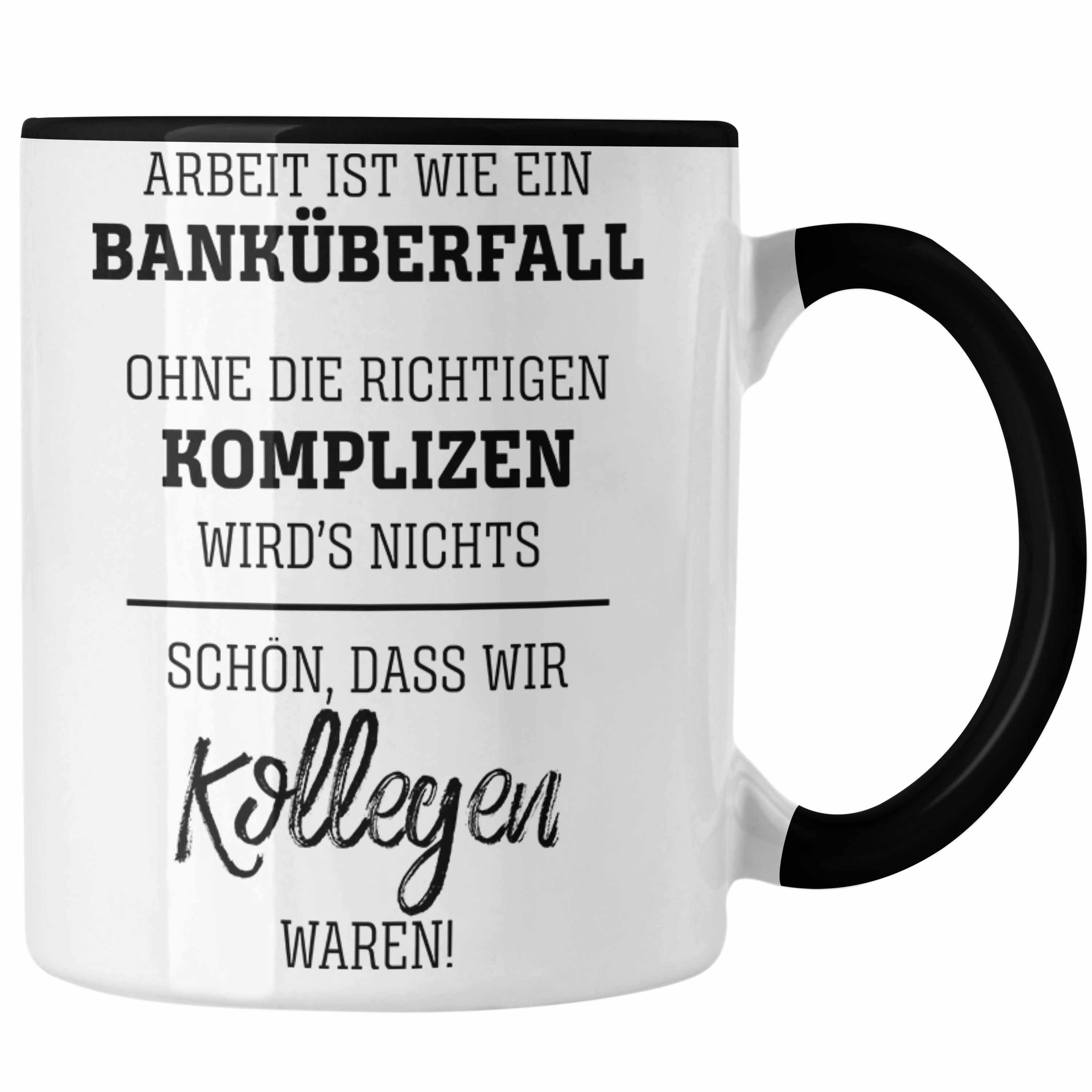 Trendation Tasse Trendation - Jobwechsel Tasse Geschenk für Kollegen Kollegin Abschied Abschiedsgeschenk Neuer Job Kaffeetasse Geschenkidee schwarz