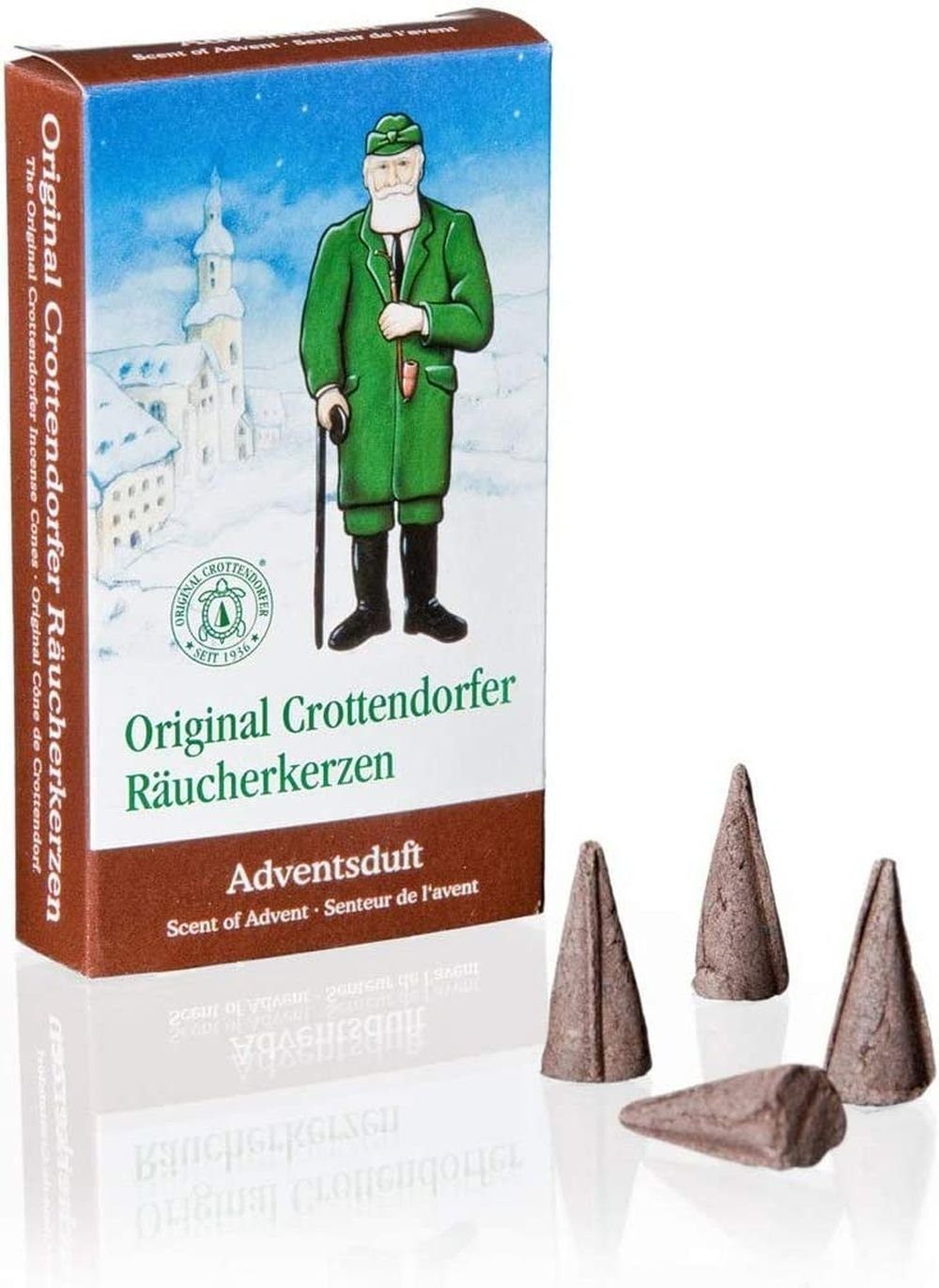 Crottendorfer Räucherkegel 10 Päckchen Räucherkerzen - 5 x Bunte Mischung, 5 x Adventsduft