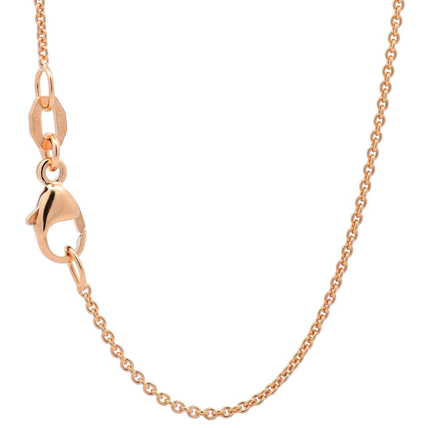 HOPLO Goldkette Goldkette Ankerkette Länge 60cm - Breite 1,1mm - 750-18 Karat Gold, Made in Germany