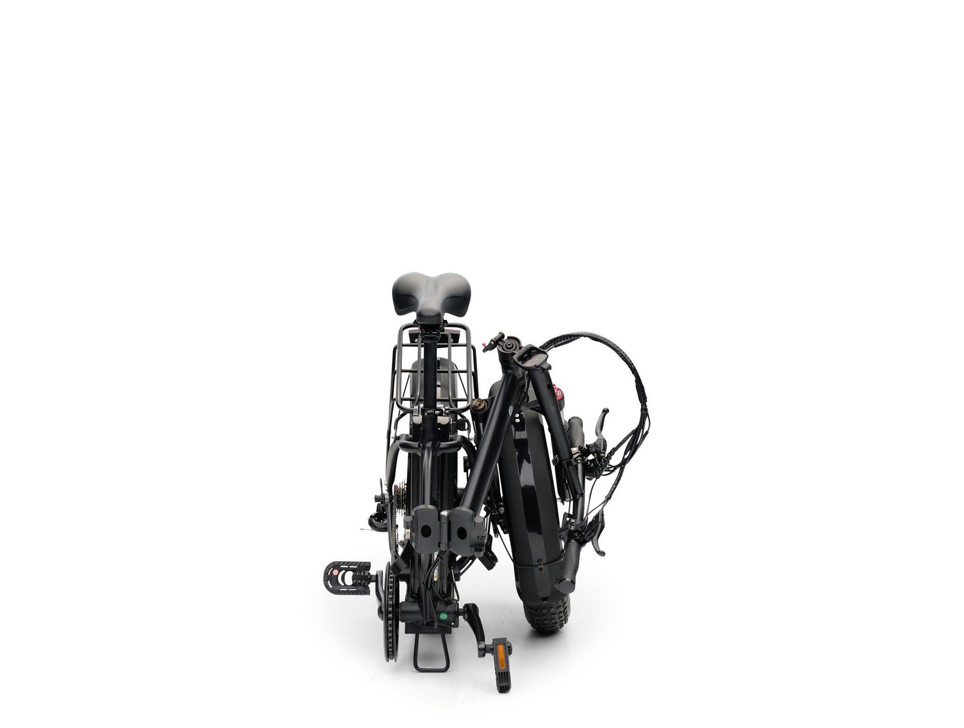 Burnout E-Bike Pluto 20 inch 250W black derailleur gears, 7-speed Shimano Shimano derailleur, folding bike