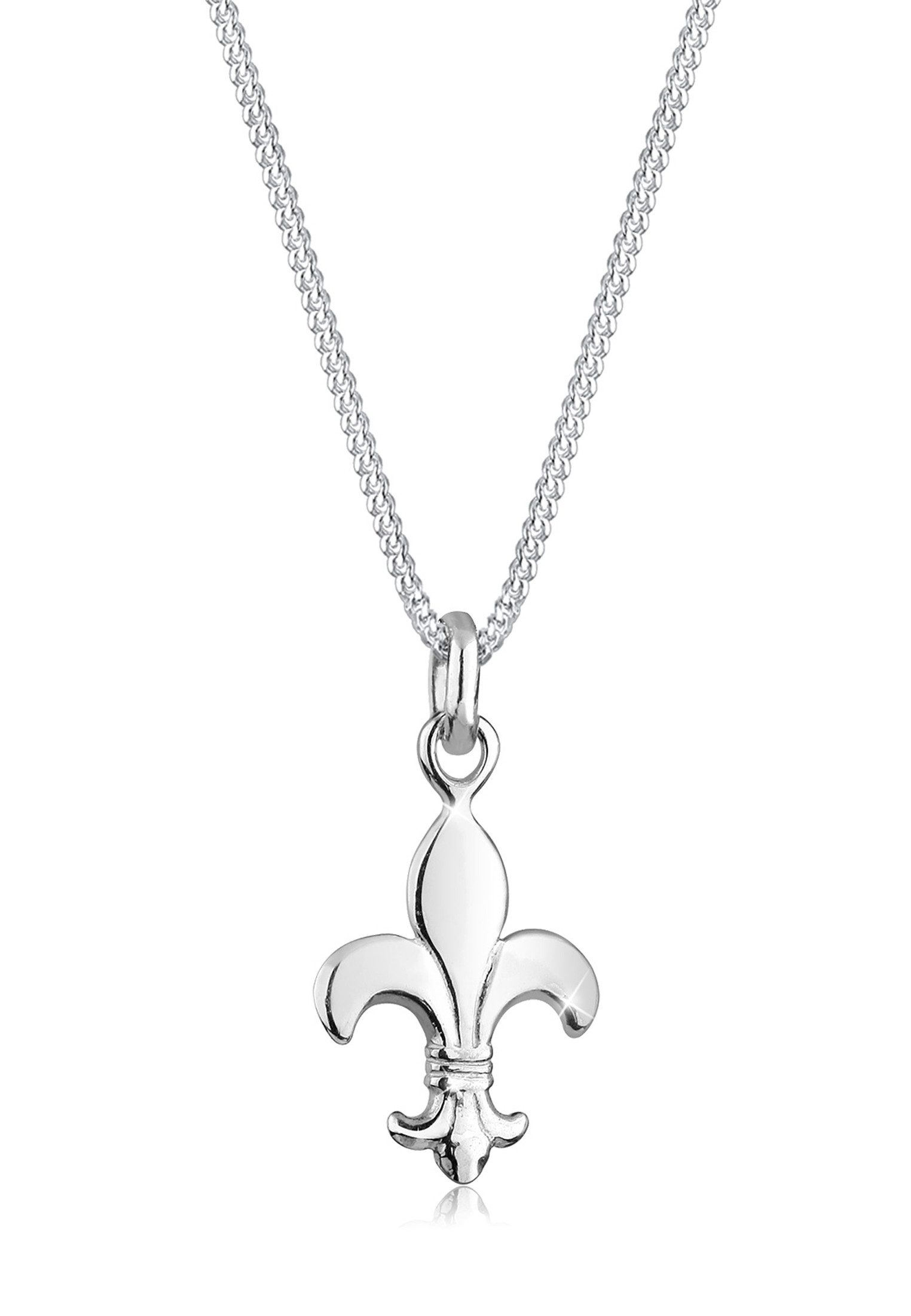 Elli Kette mit Anhänger Schwertlilie königliches Symbol 925 Silber, Lilie günstig online kaufen