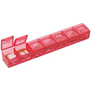 Wellgro Pillendose Große Tablettenbox für 7 Tage mit Druckverschluss