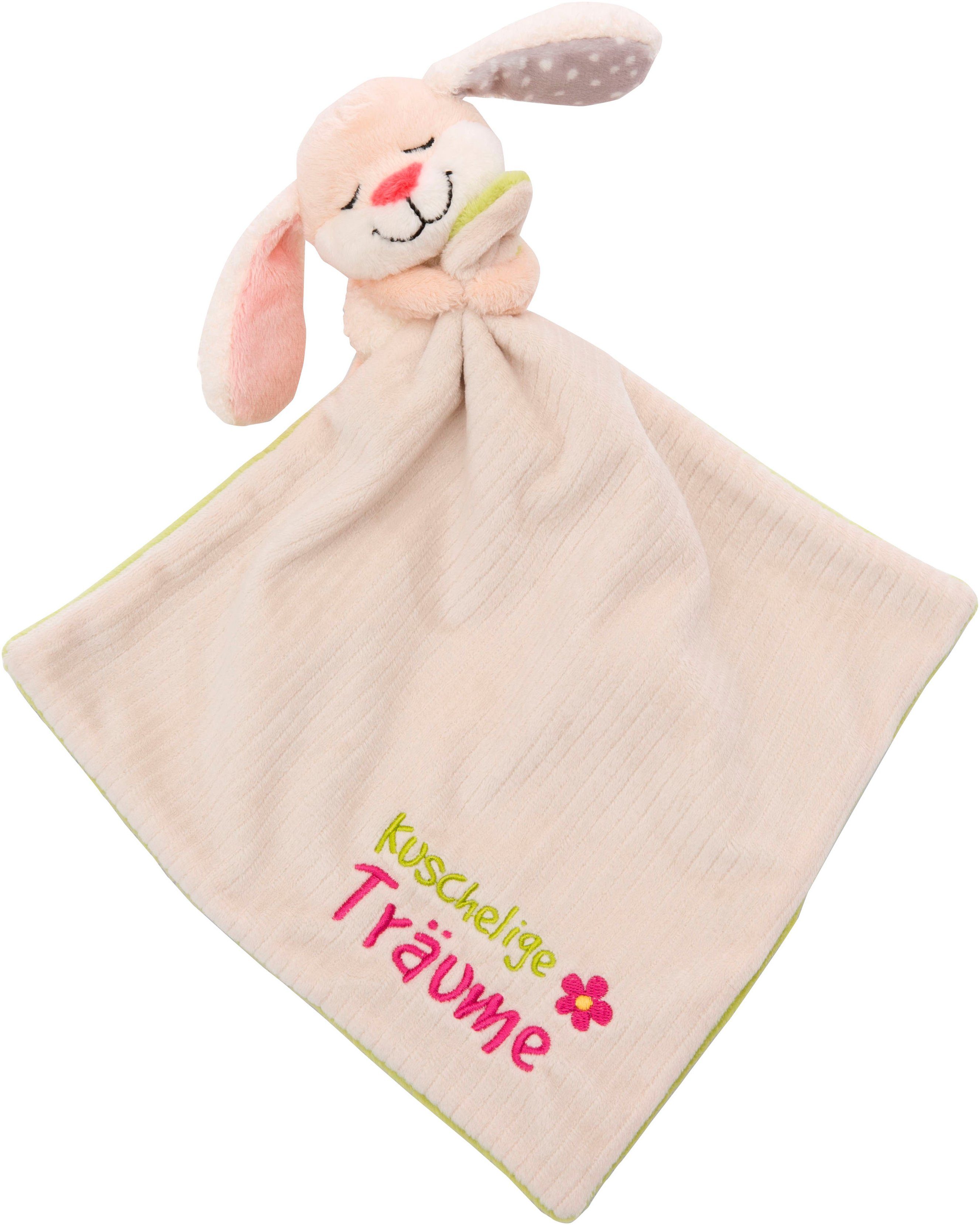 Nici Schmusetuch My First NICI, Schmusetuch mit Kuscheltier Hase, Kuschelige Träume, mit aufgestickter Botschaft
