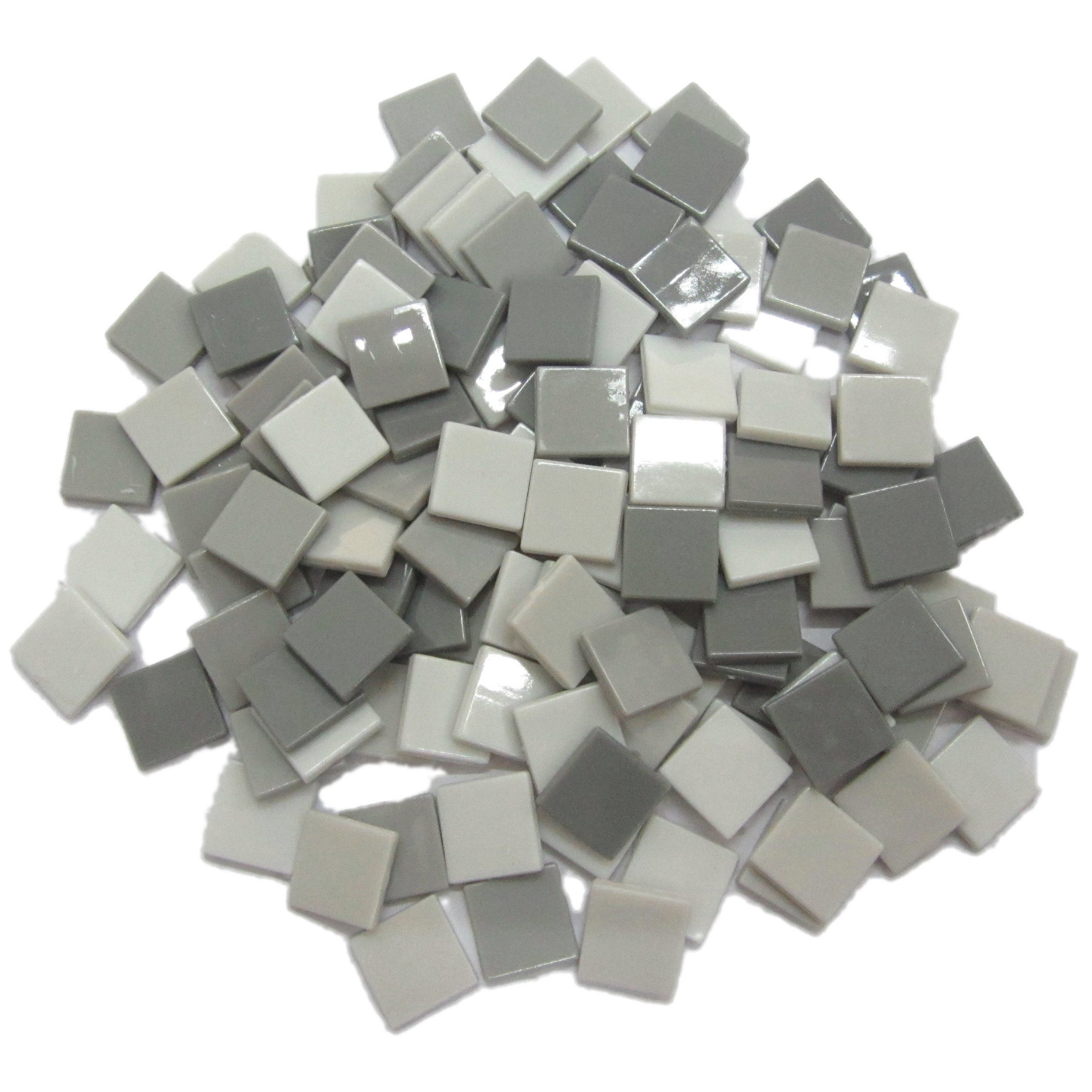 Armena Mosaikfliesen Acrylstein Acrylmosaikfliesen 10 x 10 mm 70g/Box Farbenmischung, Acryl 1x1, Weiß Grau Schwarz mixes