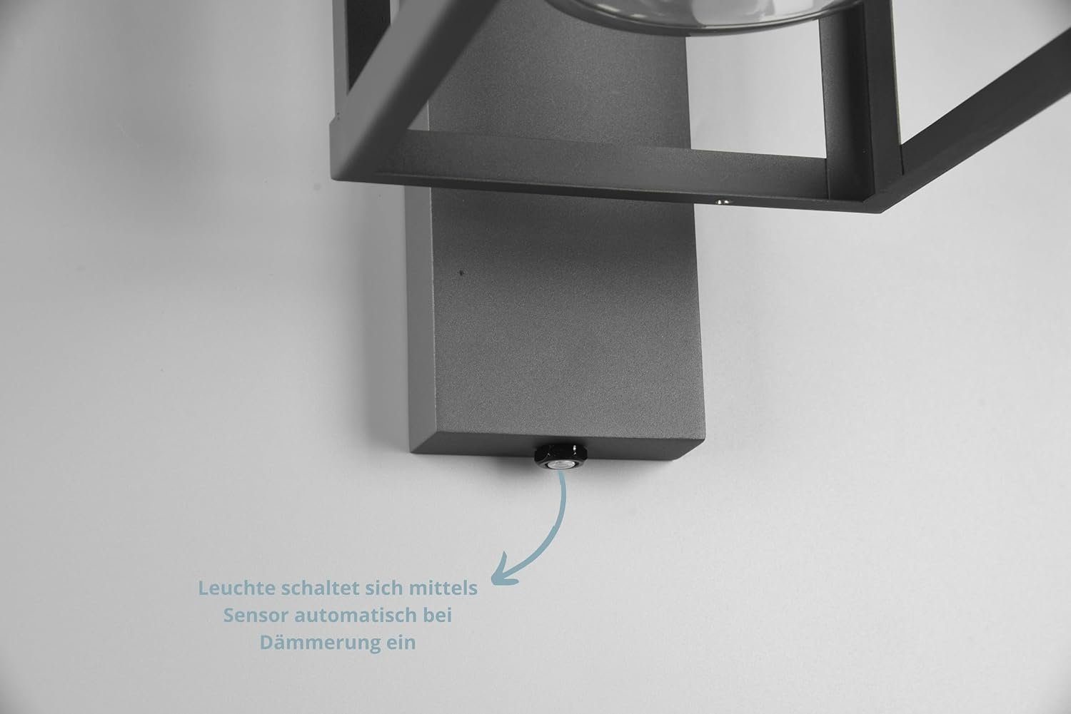 lightling Außen-Wandleuchte Luna, ohne Leuchtmittel, moderne Außenlampe mit Dämmerungssensor oder Bewegungsmelder