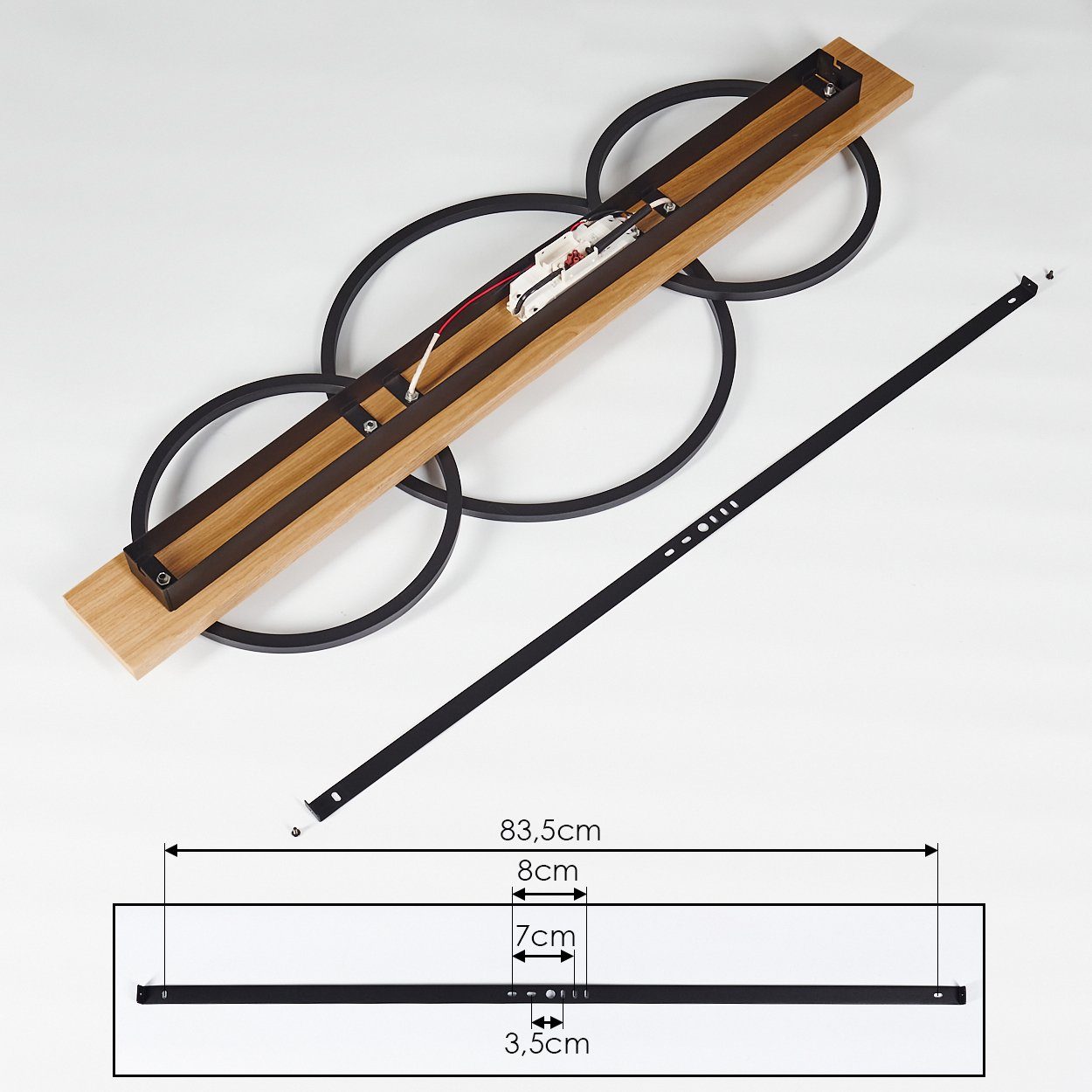 hofstein Deckenleuchte Holz LED Decken Lampen Flur Strahler Wohn Schlaf Zimmer Beleuchtung – Bild 5 von 5