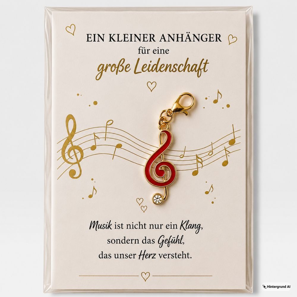 mugesh Charm-Einhänger Charm Anhänger Violinschlüssel mit Geschenkkarte