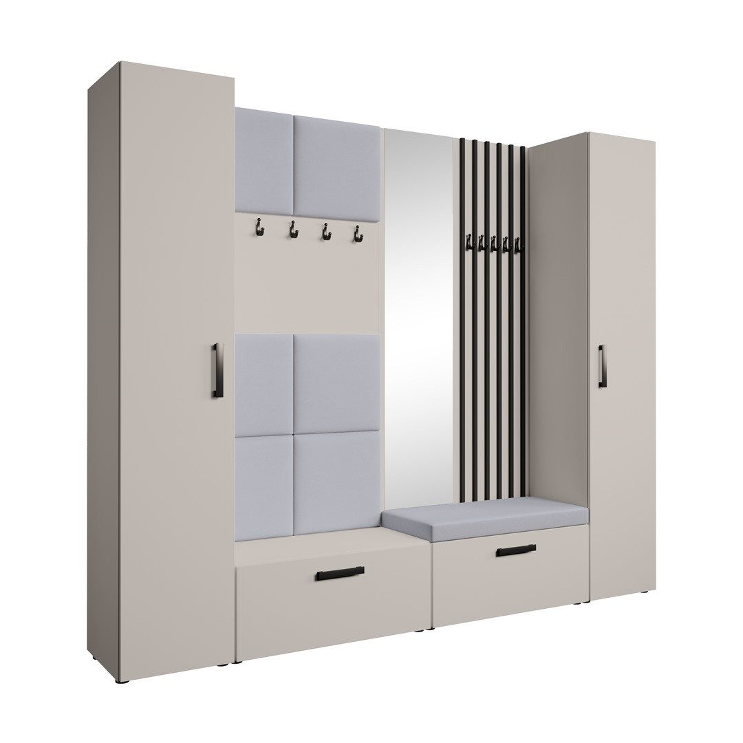 Beautysofa Garderobenschrank mit gepolsterten Paneelen und günstig online kaufen