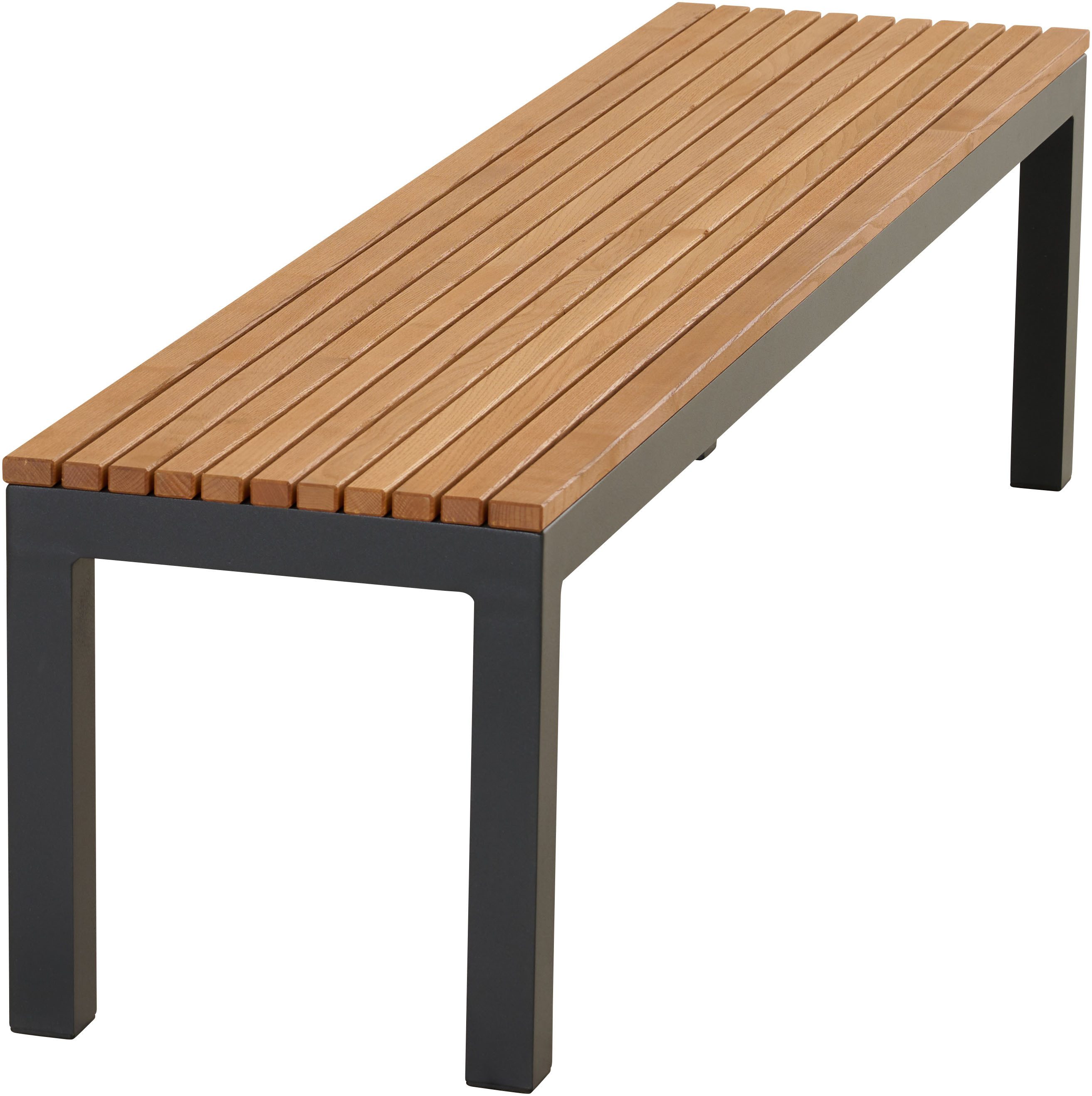 Siena Garden Bank Bozen 3er Aluminiumgestell anthrazit Robininenholz, Flächen aus Robinienholz FSC® 100%