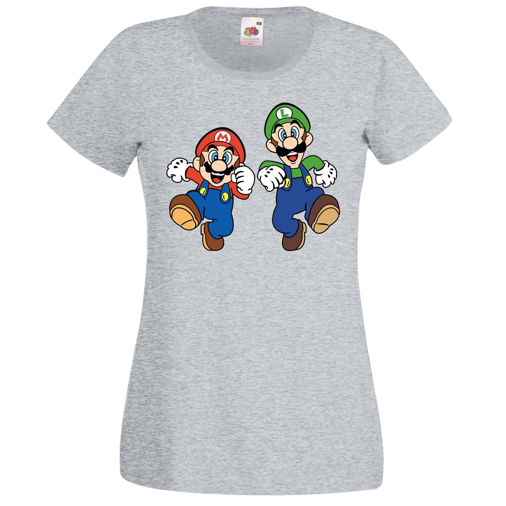 Youth Designz Print-Shirt Mario & Luigi Damen T-Shirt Fun Print für Frauen Geschenk mit modischem Gaming Aufdruck