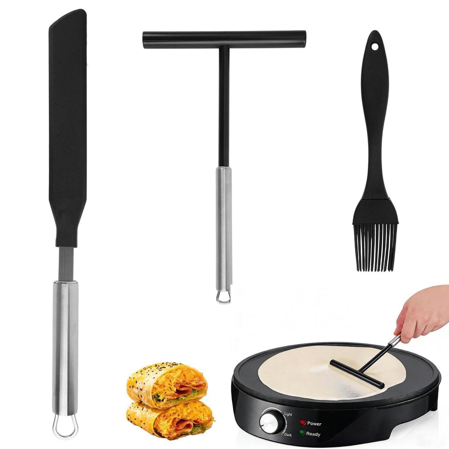 LuxusKollektion Crepes Verteiler Crepes Verteiler Set 3tlg Silikon Edelstahl