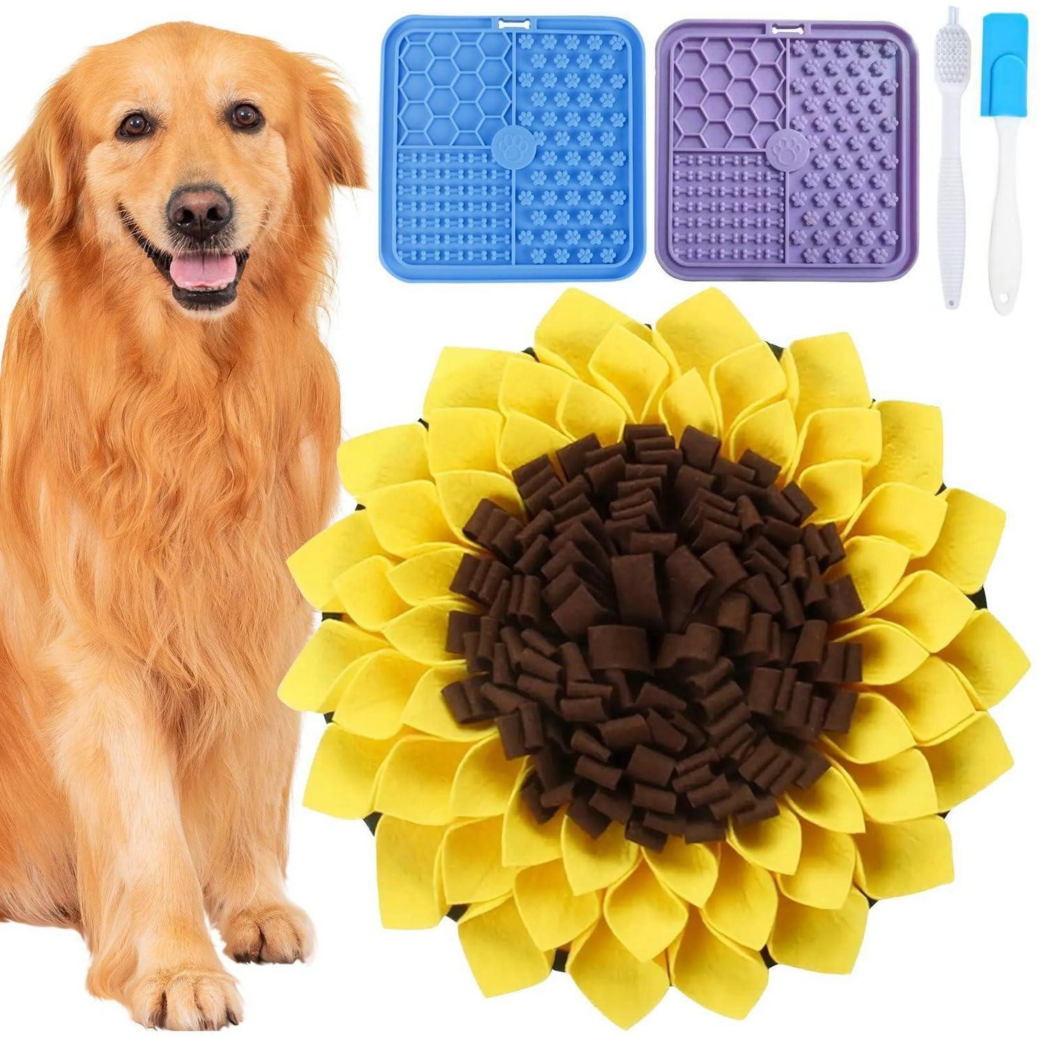 LuxusKollektion Schnüffelteppich Hund Schnüffelteppich Leckmatte Set, Kunststoff
