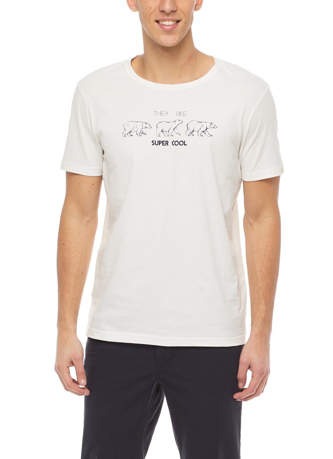 White Super Organic Ragwear T-Shirt Eisbär Rezy Cool