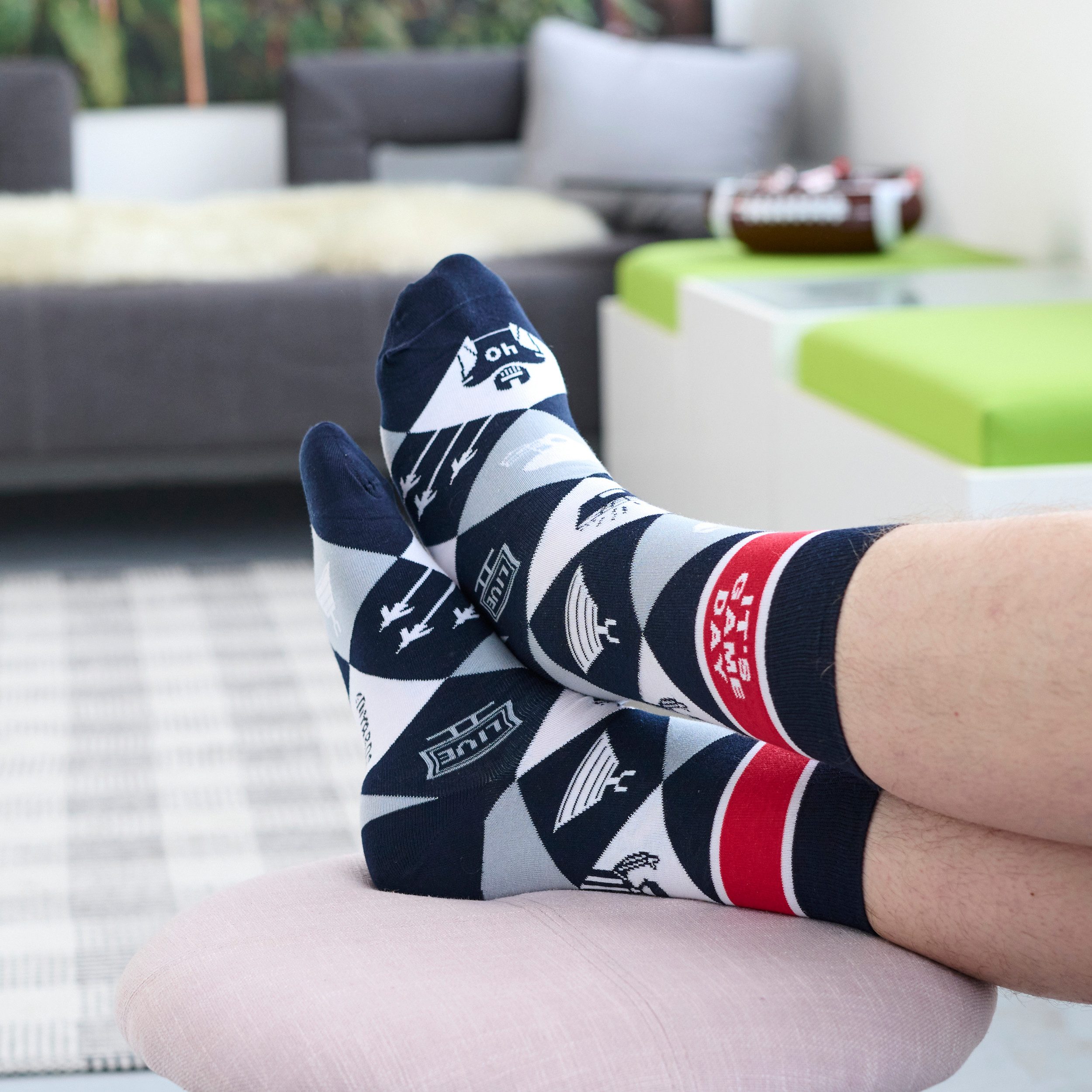 40YARDS Socken American Football Countdown Socken zum Game Day (4er Set, [4 Paar Socken) One Size (Schuhgröße 39 - 48)