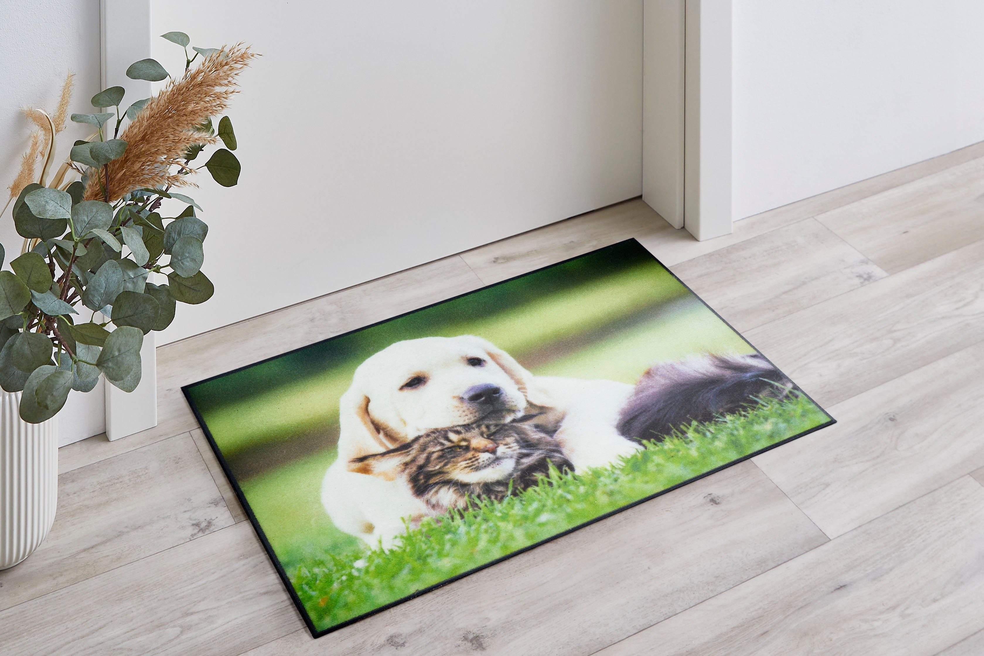 Outdoor Hund 6,5 mm, Katze Fußmatte rechteckig, In- und verschiedene geeignet Schmutzfangmatte, Andiamo, Höhe: Motive, Modern, grün, &