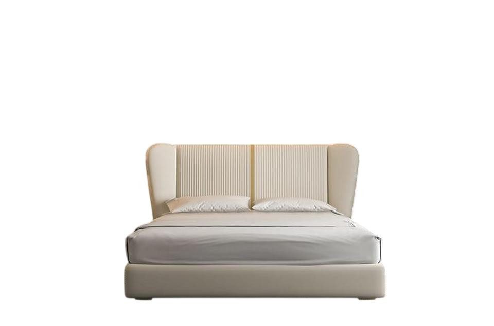JVmoebel Polsterbett Beige Polsterbett mit gepolsterter Oberfläche und modernem Design, Made in Europe