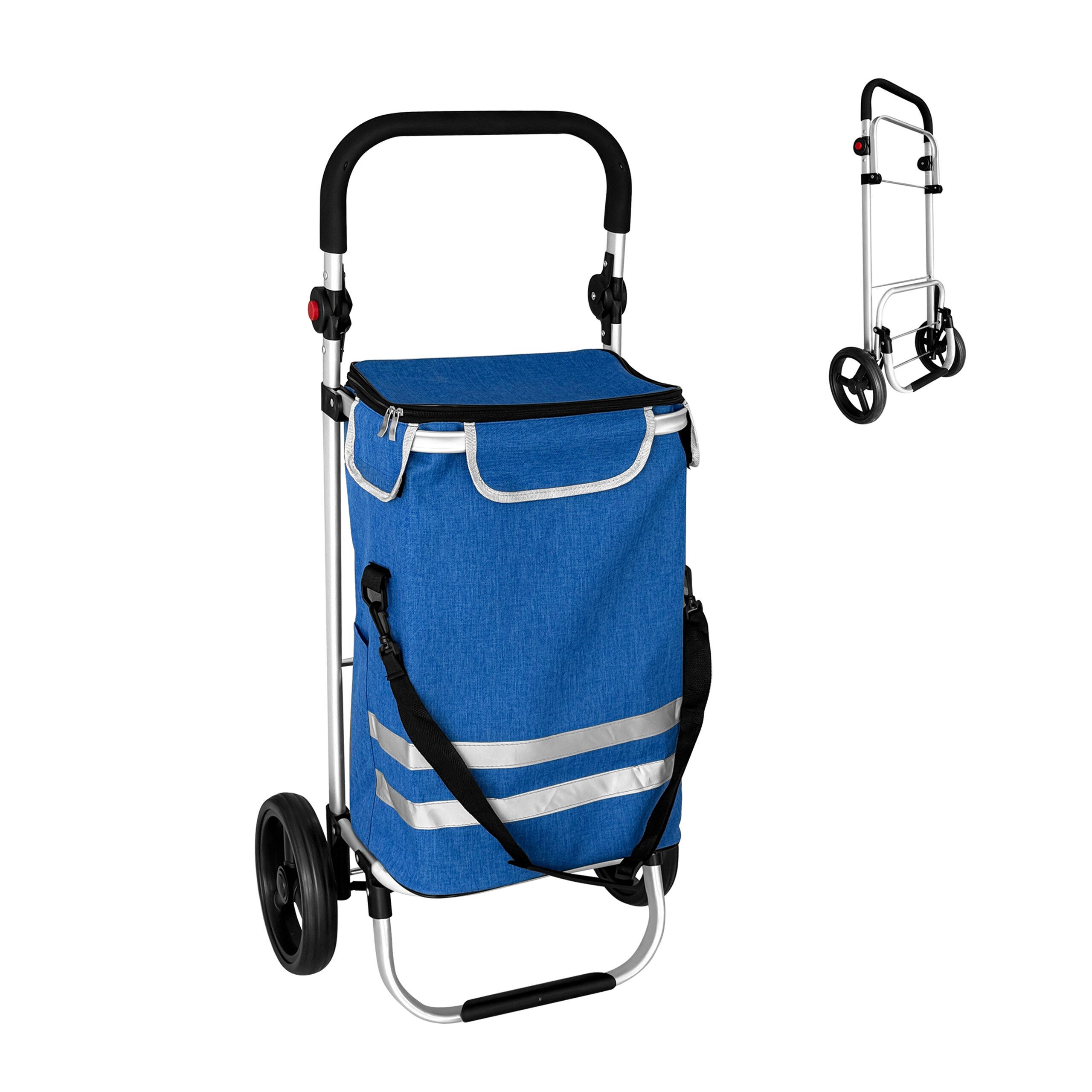 relaxdays Einkaufstrolley Klappbarer Einkaufstrolley 45 l, 45 l, blau