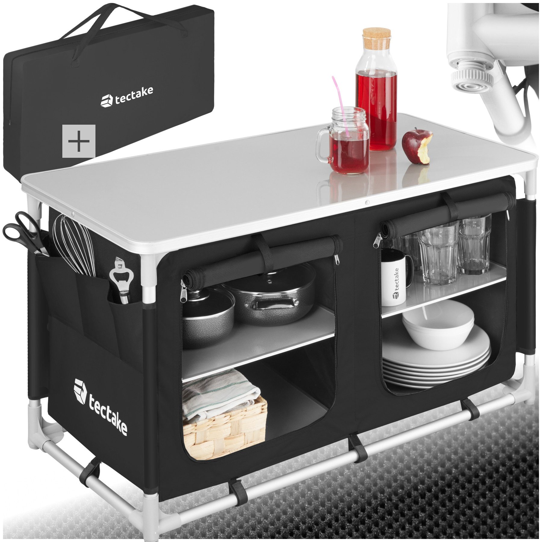 tectake Campingtisch Campingschrank Komfort mit 4 günstig online kaufen