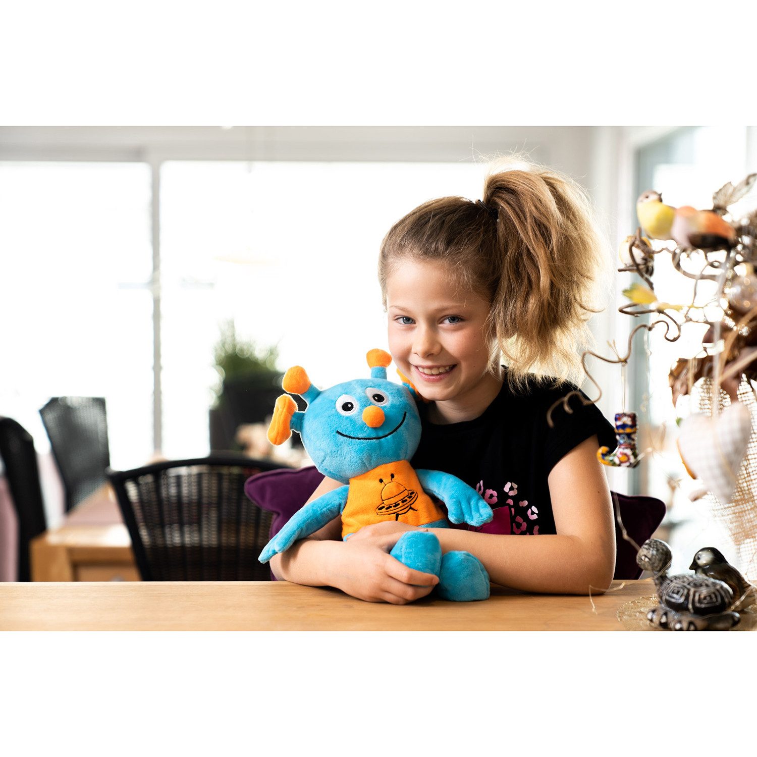 Habibi Plush Wärmekissen Habibi Wärmetier Alien blau/orange Mikrowelle/Ofen, (Wärmekuscheltier)
