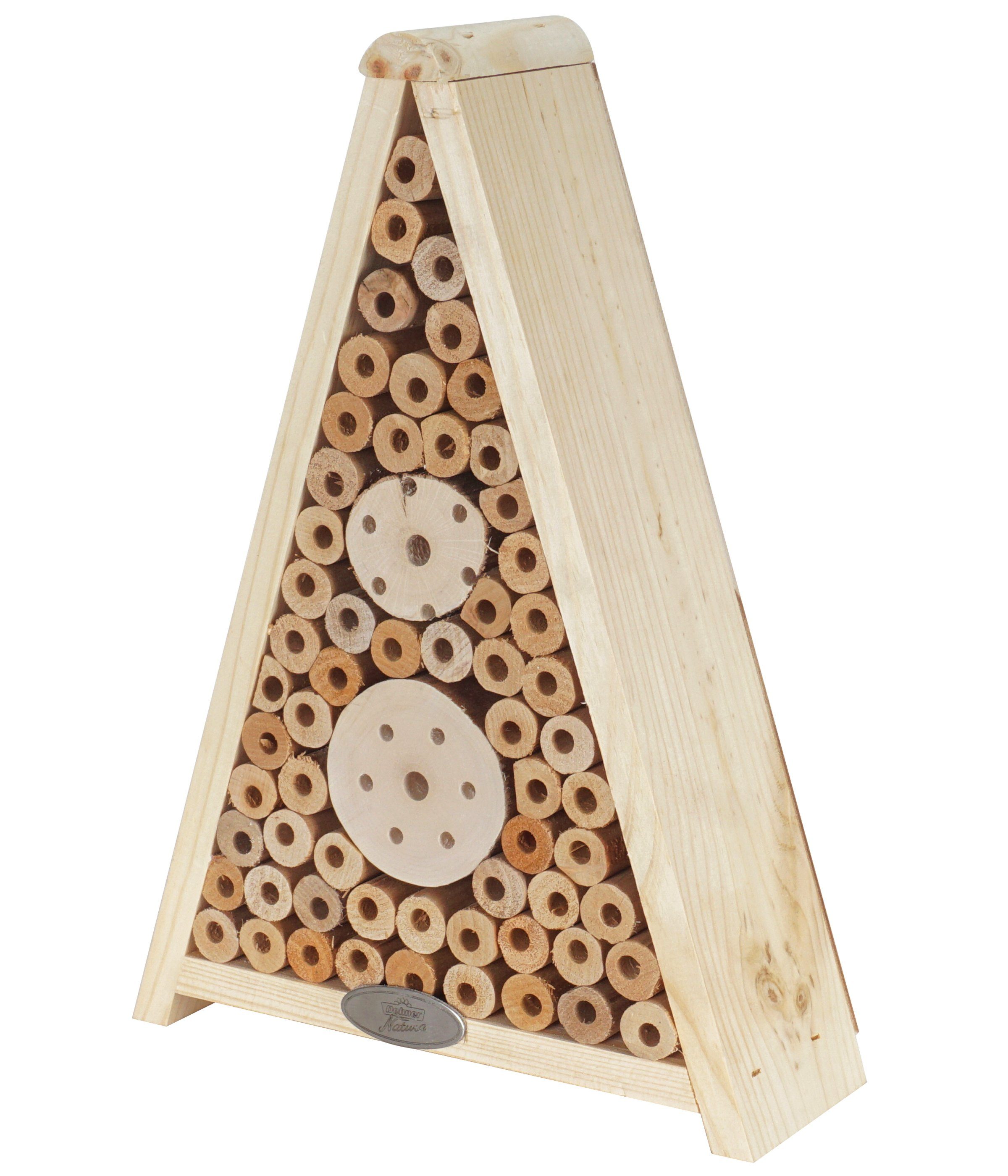 Dehner Insektenhotel Natura Premium Gaia, 24 x 34 x 9 cm, optimale Brutbedingungen für Bienen