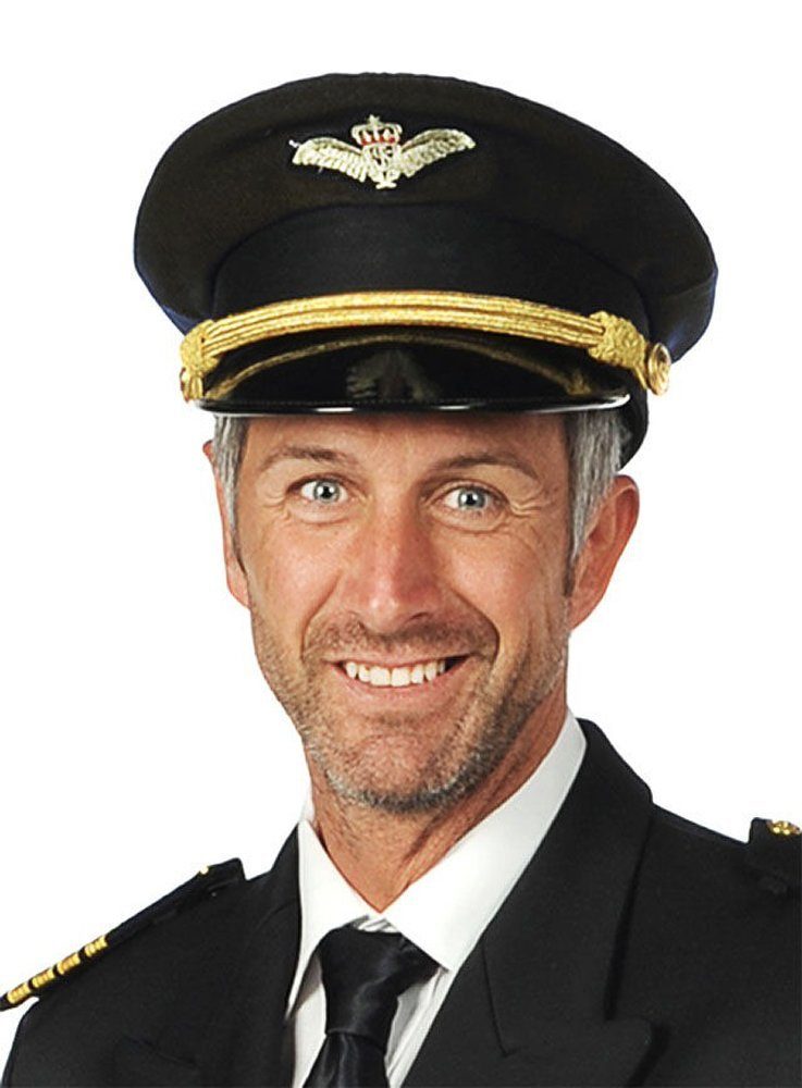 Kostüm Pilotenhut schwarz