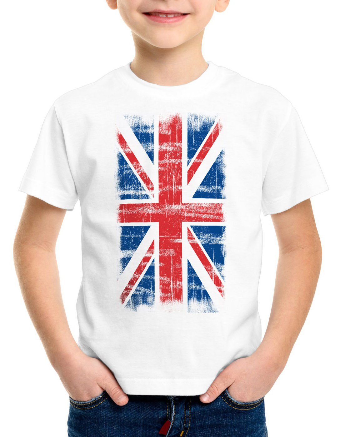 style3 Print-Shirt Kinder T-Shirt Union Jack England Vintage Flagge