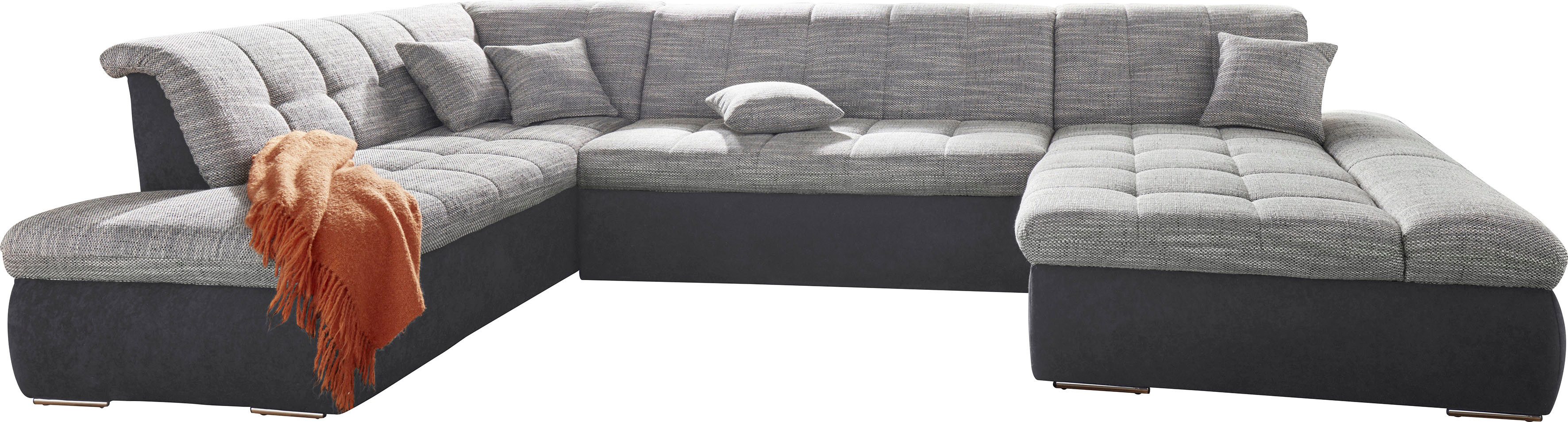 DOMO collection Wohnlandschaft MORIC Massiv! - Belastbar bis 140 kgxSitz, 353x216x80 cm, XXL, U-Form, inkl. Zierkissen – Bild 2 von 5
