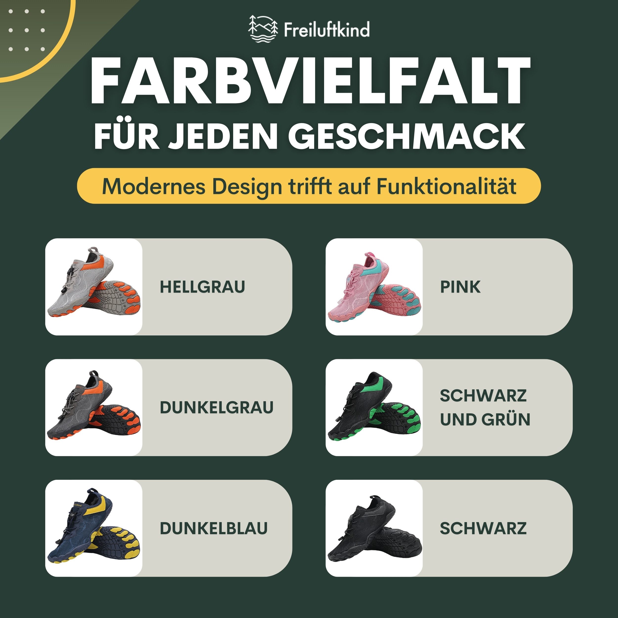 Freiluftkind Das Original – Kokoda rutschfeste Barfußschuhe Sneaker Schnellverschluss