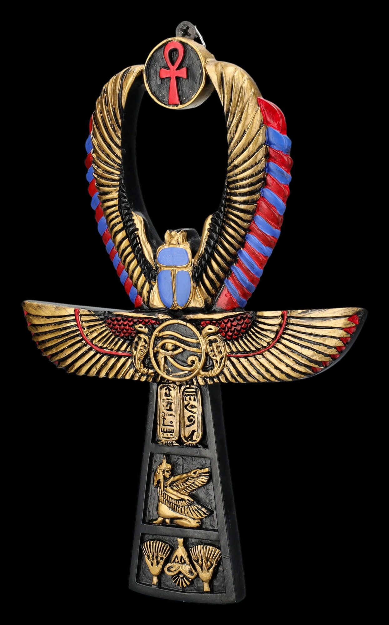 Figuren Shop GmbH Wanddekoobjekt Wanddeko - Ägyptisches Ankh Kreuz - Mythologie Wandbehang Dekoration