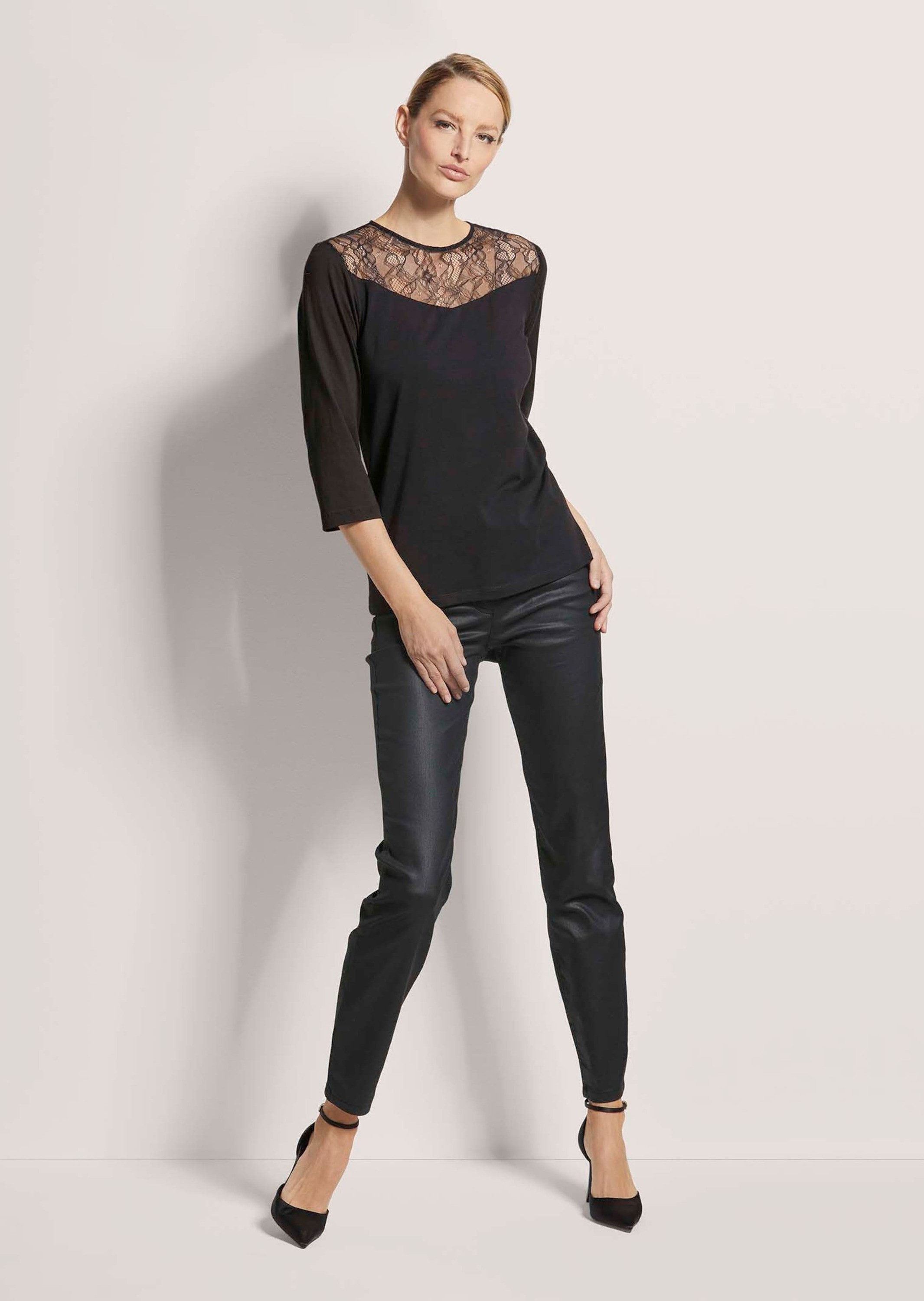 MADELEINE Kurzarmshirt Rundhals-Shirt mit Spitze günstig online kaufen