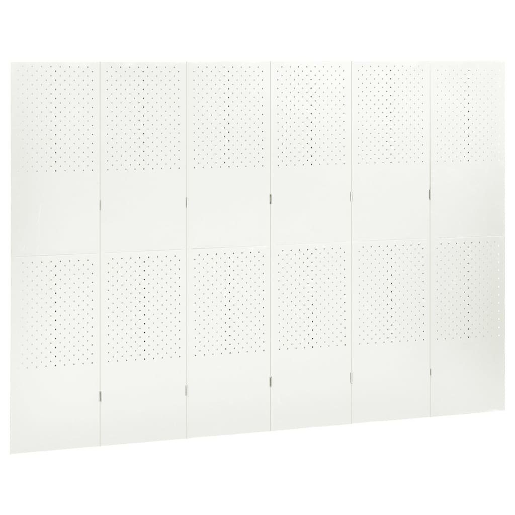 240x180 Weiß Raumteiler 6-tlg. Stahl cm furnicato