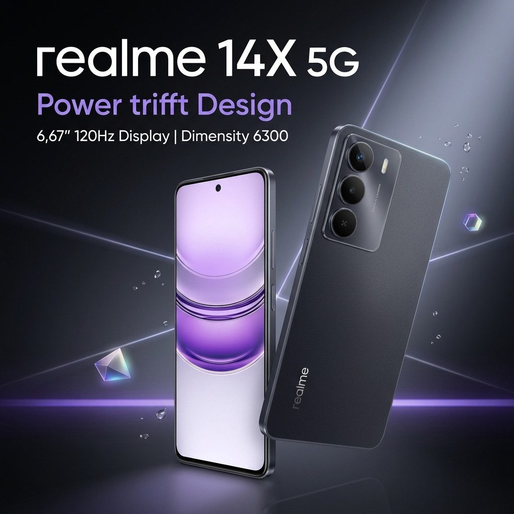 Realme 14X Smartphone 6,67" 120Hz Display, Dimensity 6300, 5000mAh Handy Smartphone (6,67 Zoll, 128 GB Speicherplatz, 50 MP Kamera, NFC, Stoßfest IP64, 6+128GB, Karbonschwarz)