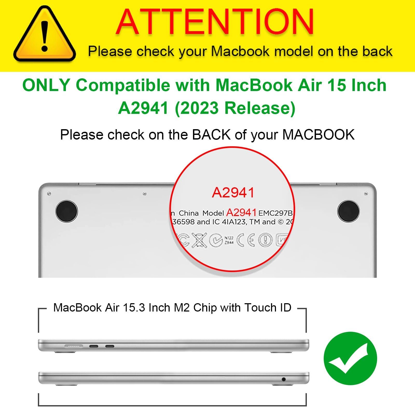 Fintie Laptop-Hülle für MacBook Air 15 Zoll M5 M4 M3 M2 A3448 A3241 A3114 A2941(2026-2023), Ultradünne Hartschale Schutzhülle Snap Case für MacBook Air 15"
