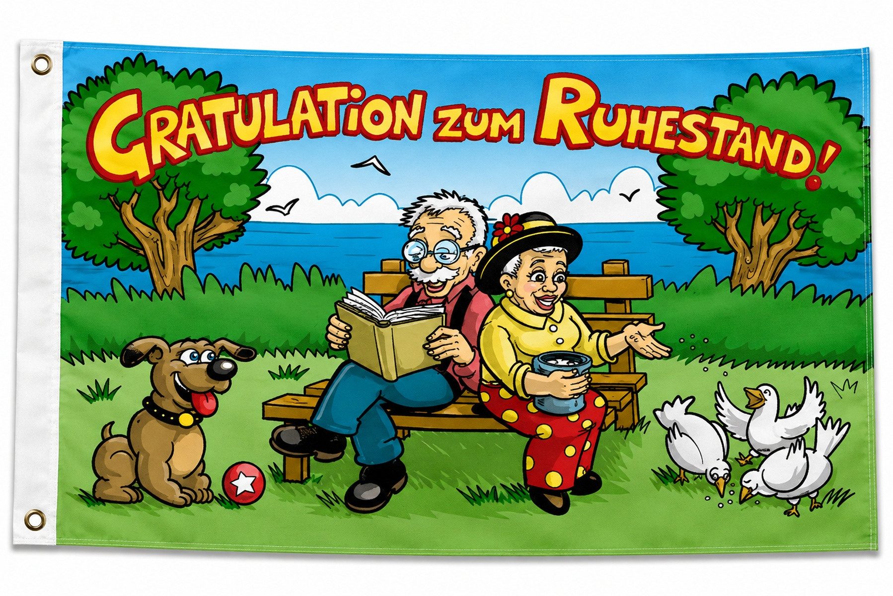 trends4cents Flagge Flagge 90 x 150 cm Hissfahne Bundesland Sturmflagge Hissfahne (Rente - Ruhestand), für Fahnenmaste