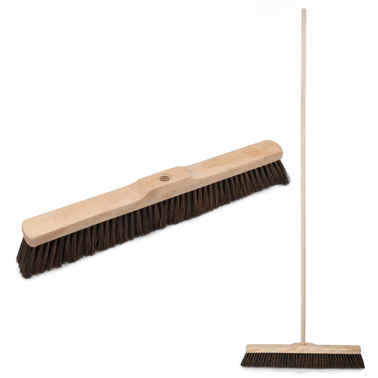 Prima-Online Staubbesen Holz Besenkopf Hausbesen 22 mm Gewinde, mit Stiel, Breite: 50 cm