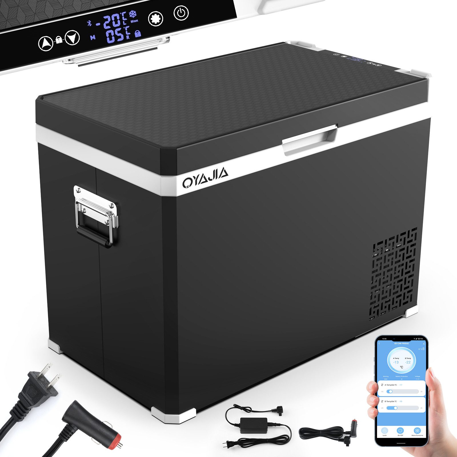 Kühlbox Kompressor Kühlbox Gefrierbox Mit APP Steuerung, LED Touch-Bedienung