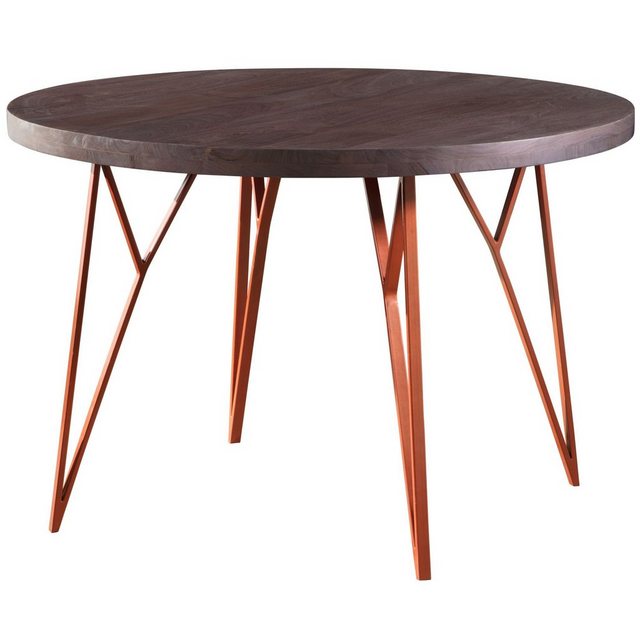Esstisch »WL5.646«, Esszimmertisch 118x79x118 cm Massivholz / Metall Industrial Tisch Rund Massiv Akazie Küchentisch Holztisch Esszimmer Esstisch »WL5.646«, Esszimmertisch 118x79x118 cm Massivholz / Metall Industrial Tisch Rund Massiv Akazie Küchentisch Holztisch Esszimmer