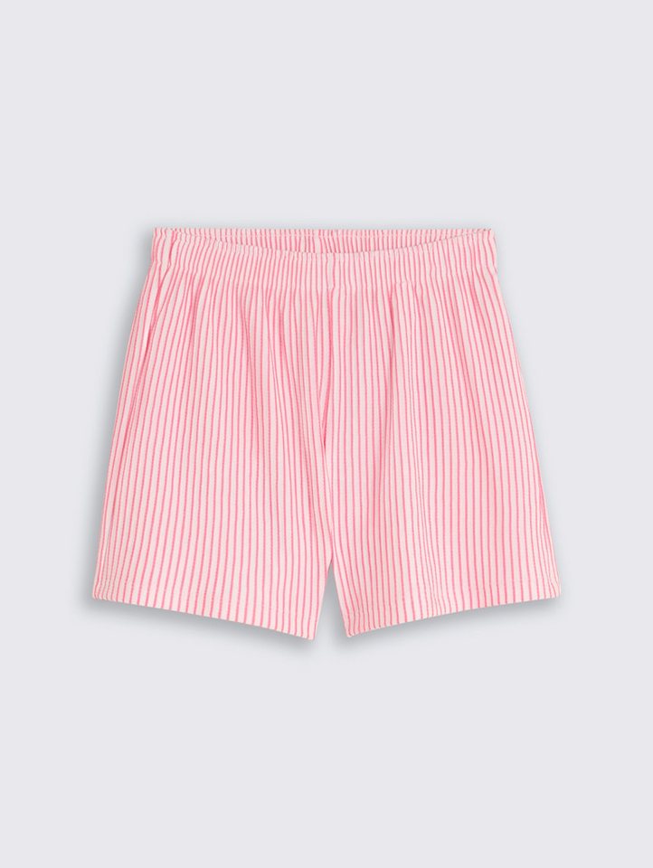 TOM TAILOR Relaxshorts mit gestreiftem Allover-Druck, leichtes und atmungsaktives Material