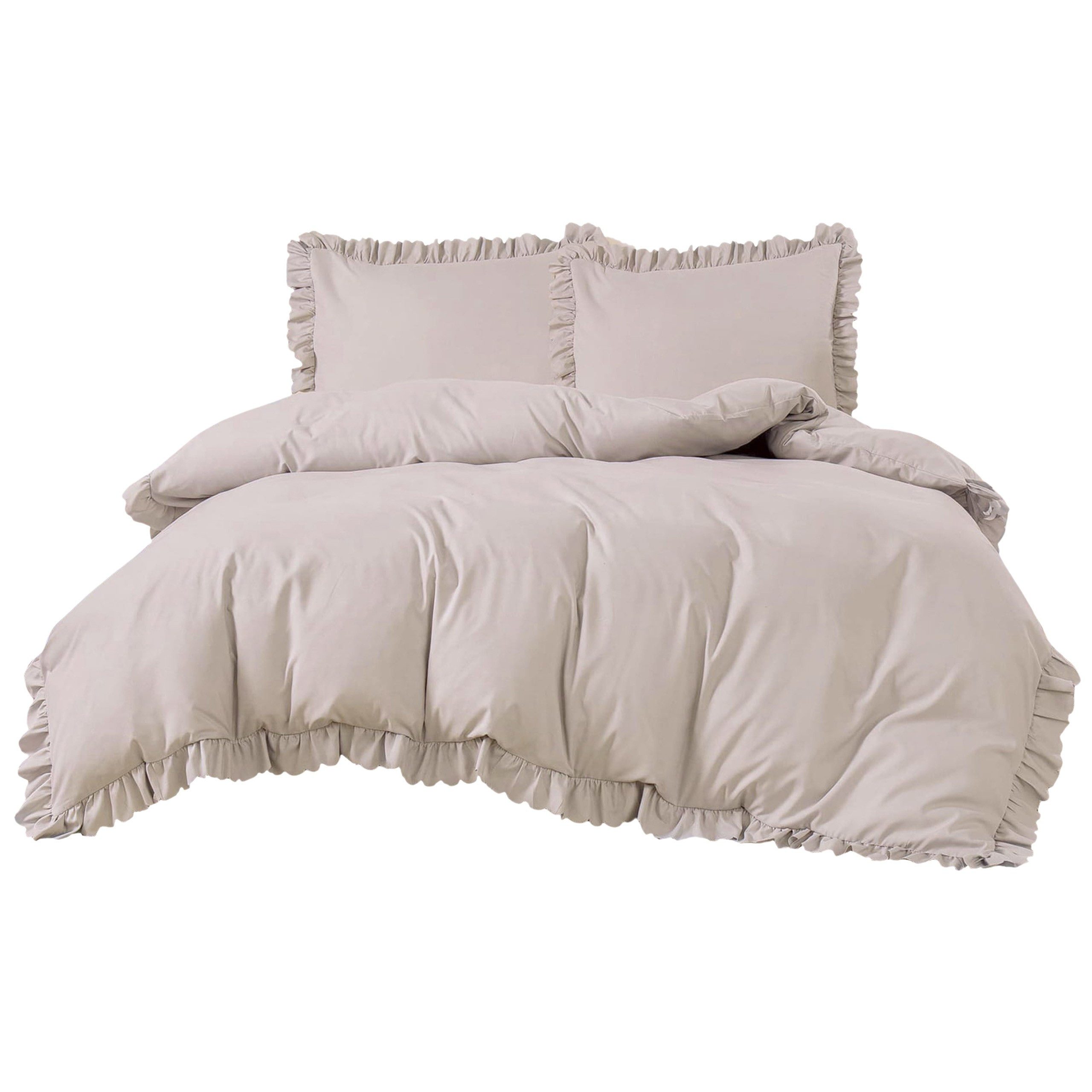 Sarcia.eu Bettwäsche Bettwäsche-Set Cappucino mit Rüsche, günstig online kaufen