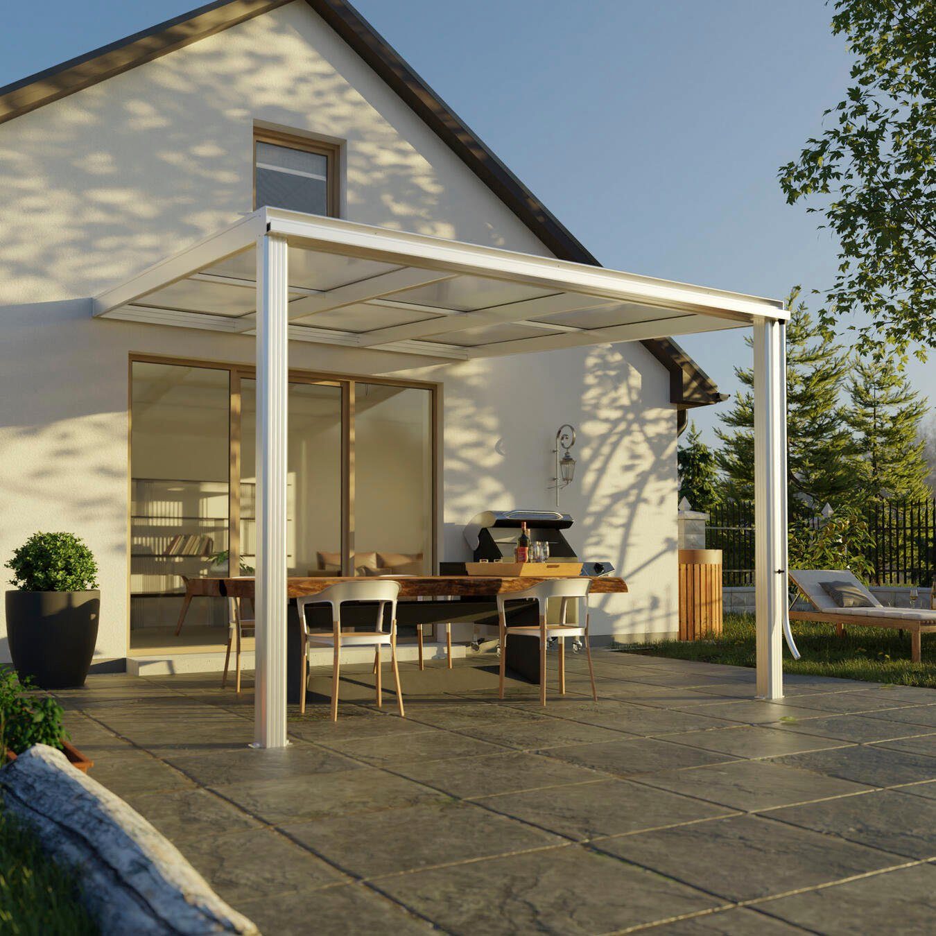 Beckmann Terrassendach Exklusiv Gr. 5, BxT: 307x321,7 cm, Bedachung Doppelstegplatten