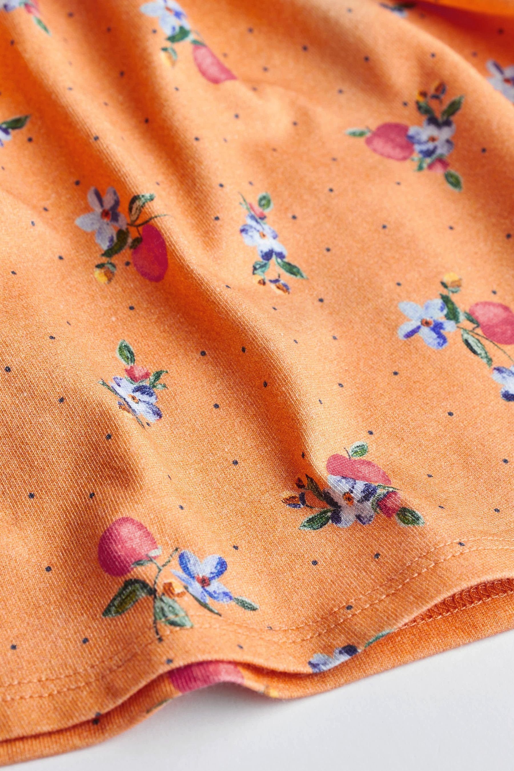 Next Jerseykleid Rüschen Orange Jersey 2er-Pack Floral mit & aus Baby-Kleid (2-tlg) Blue