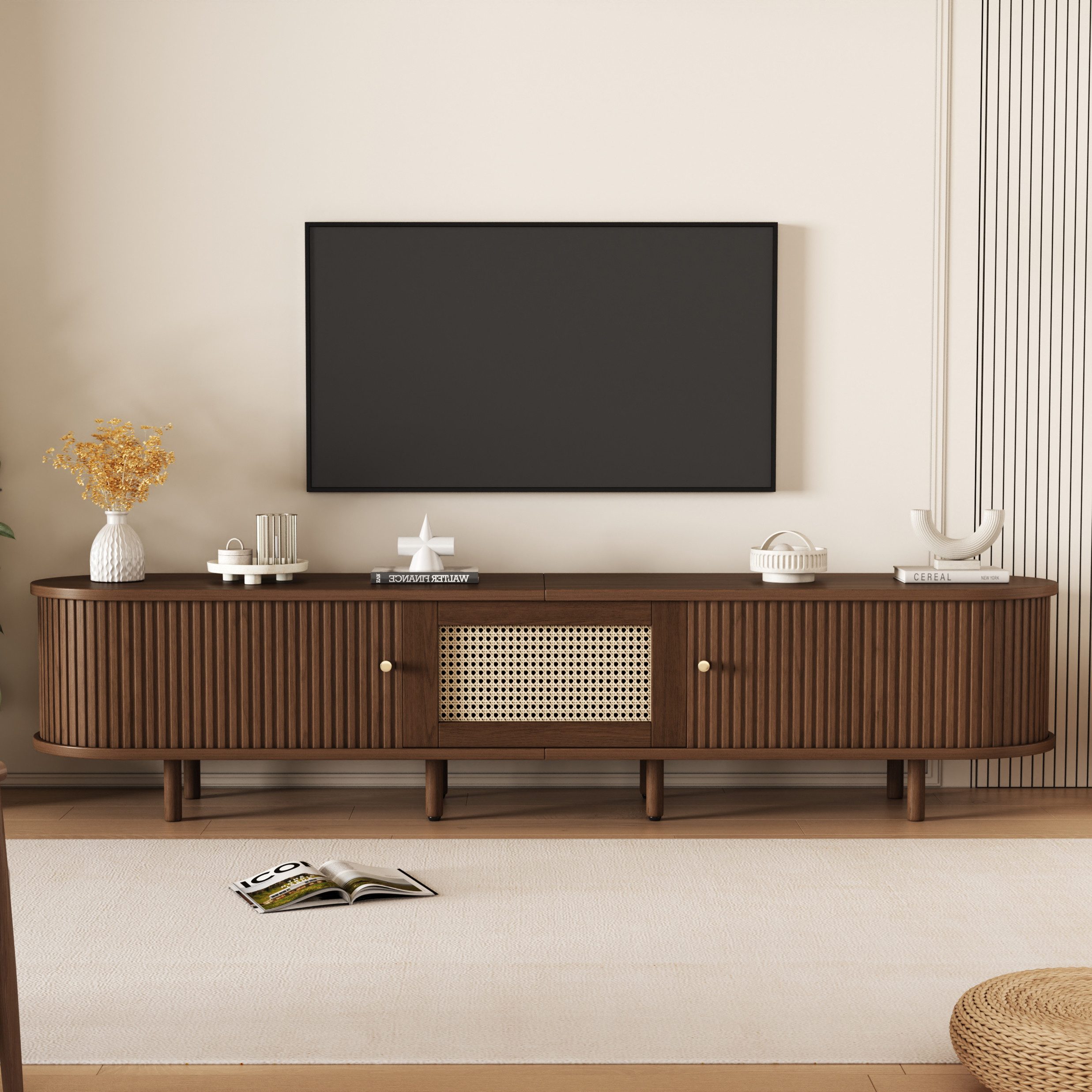 HAUSS SPOLE Wohnzimmer-Set TV-Ständer Rattan-Design aus günstig online kaufen