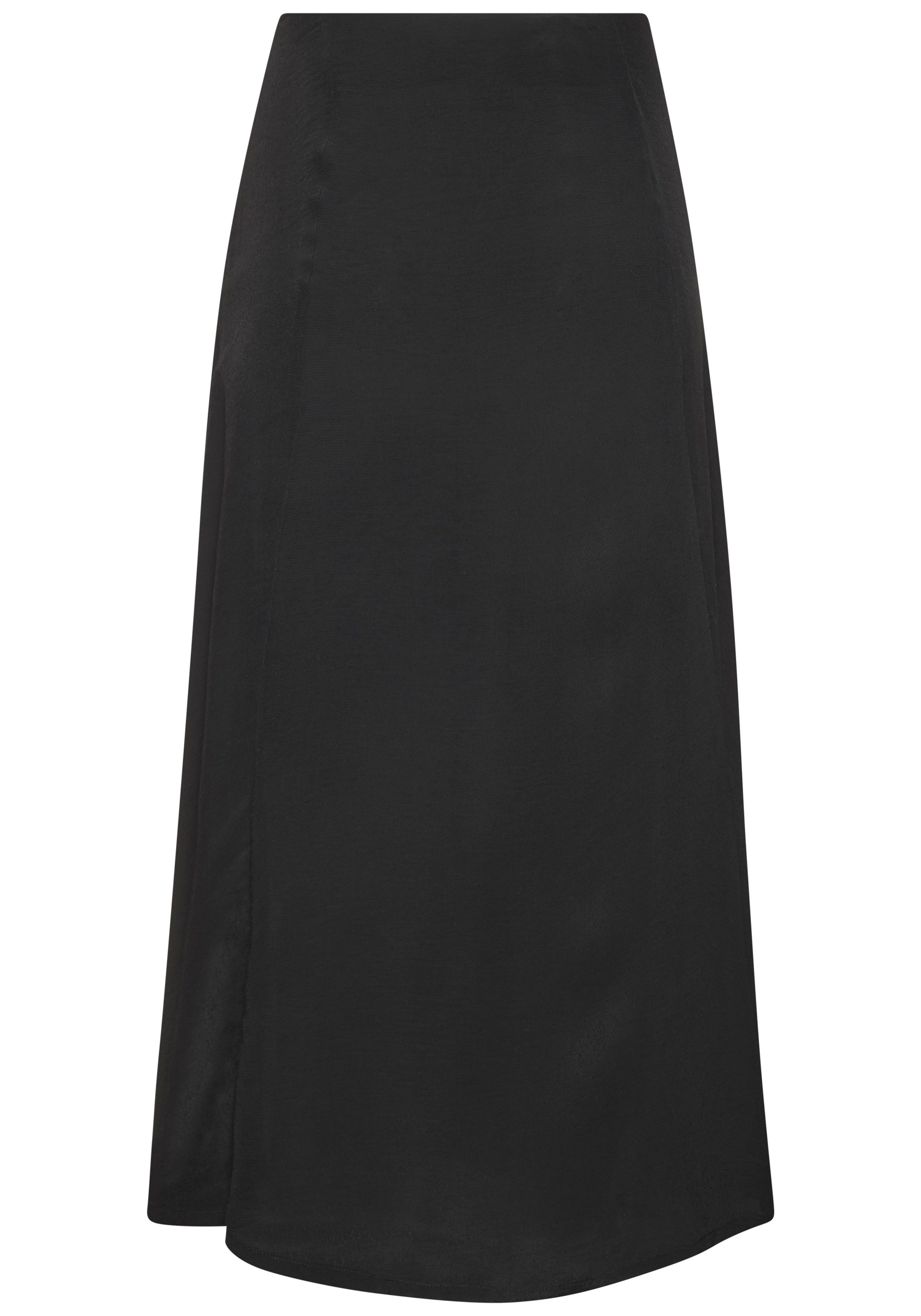 LASCANA Midirock mit hohem Beinschlitz aus Webware luftiger Sommerrock, eleganter Rock in Midilänge, leichter Webrock