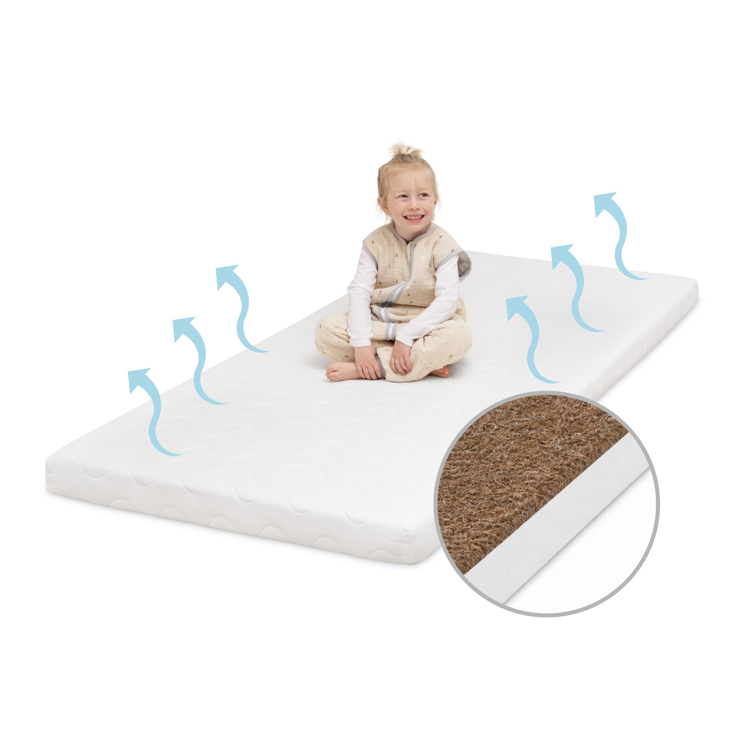 Babymatratze mit hochwertigem Schaum, Kokosplatte und Hygienebezug, Ehrenkind, (OEKO-TEX® Standard 100 zertifiziert), Belastbarkeit: 55 kg