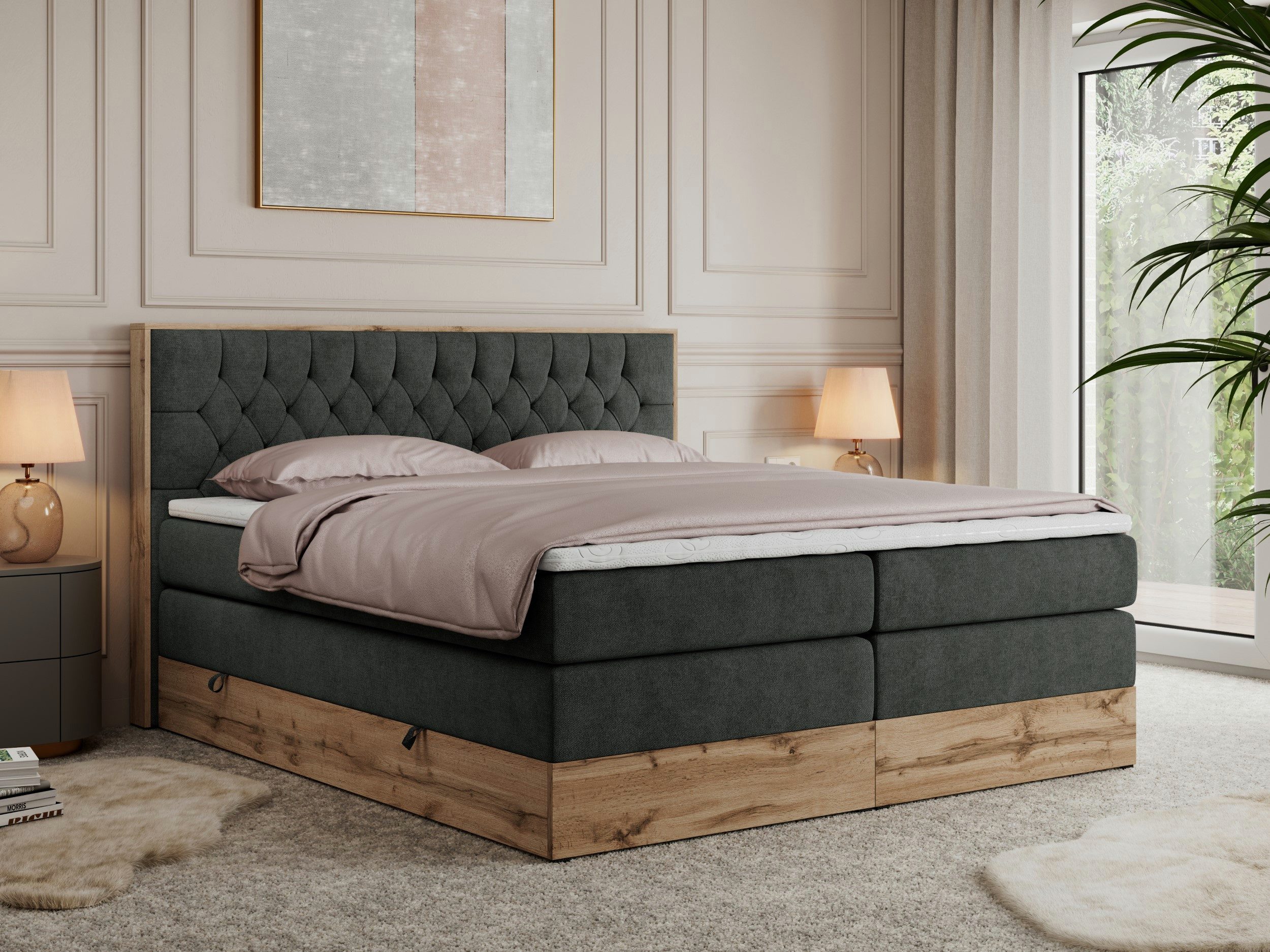 MKS MÖBEL Boxspringbett AMORE KING (Set, T30-Schaum, Topper T-25, fünf Matr günstig online kaufen
