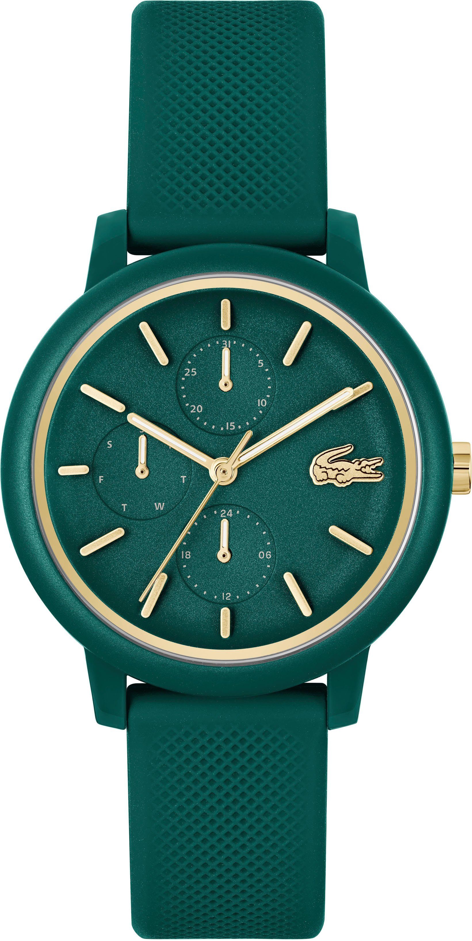 Lacoste Multifunktionsuhr LACOSTE.12.12 LADIES MULTI 2001329, Quarzuhr, Armbanduhr, Damenuhr, Datum, Silikonarmband